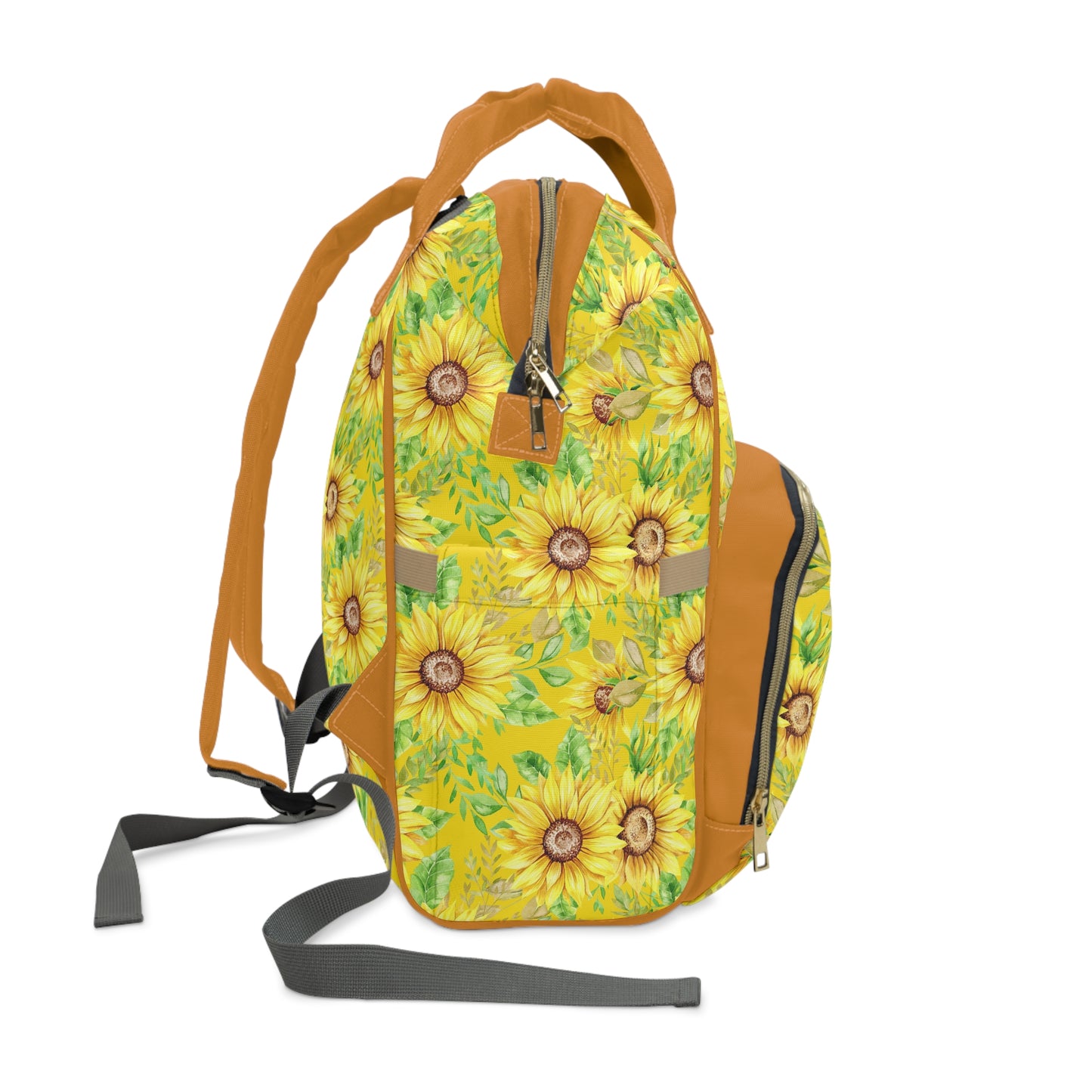 Sunflower Diaper Backpack - Bright & Multifunctional Baby Bag with Sunflower Design, Perfect for Nature-Loving Parents