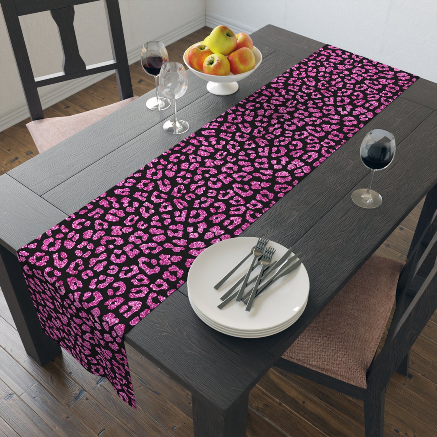 Leopard Print Table Runner - Bold Exotic Elegance, Cotton Twill or Polyester - Perfect for Safari & Glamorous Home Decor