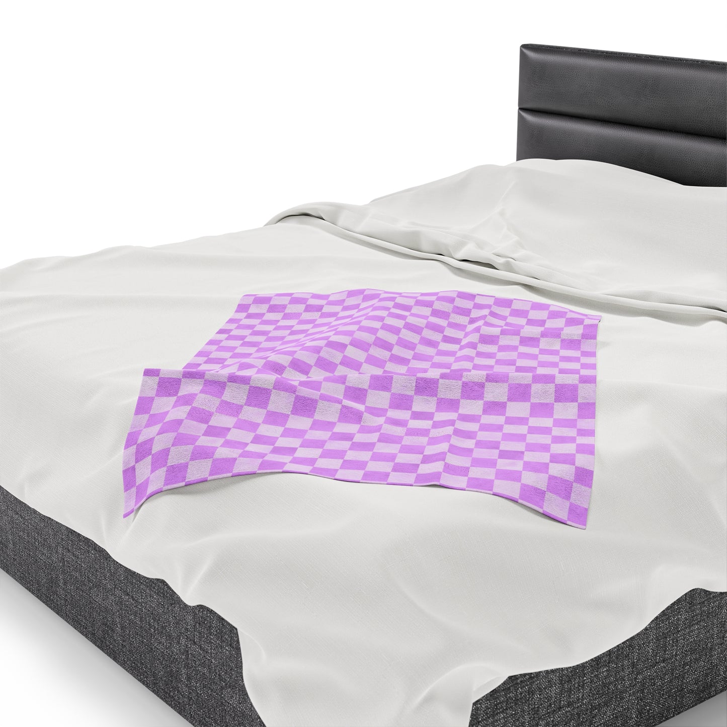 Pastel Checkers Velveteen Plush Blanket | Soft, Trendy, Luxurious and Comforting | Available in Multiple Sizes