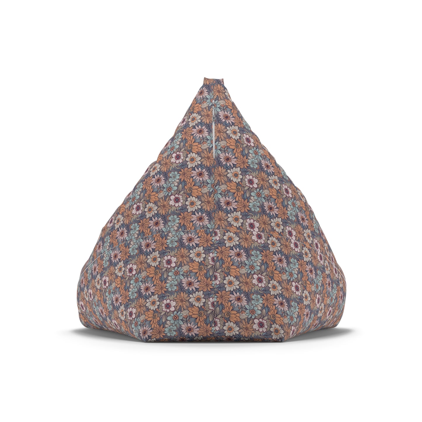 Boho Floral Bean Bag Chair Cover - Durable Polyester, Locking Zipper, 2 Sizes