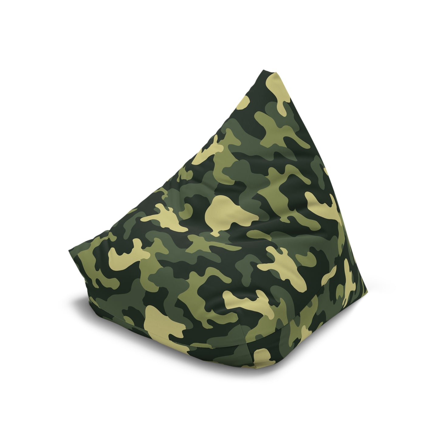 Camouflage Bean Bag Chair Cover - Durable Polyester, Locking Zipper, 2 Sizes Camo Bean Bag Cover