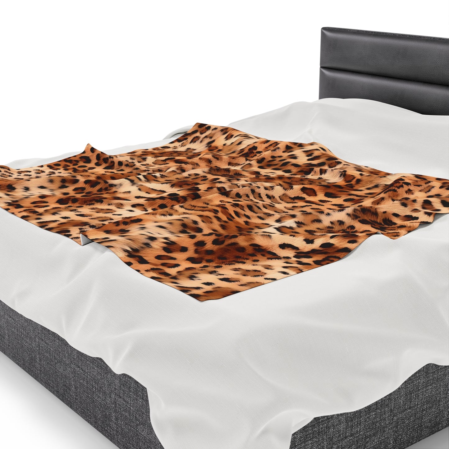 Leopard Velveteen Plush Blanket | Soft, Exotic, Luxurious and Comforting | Available in Multiple Sizes