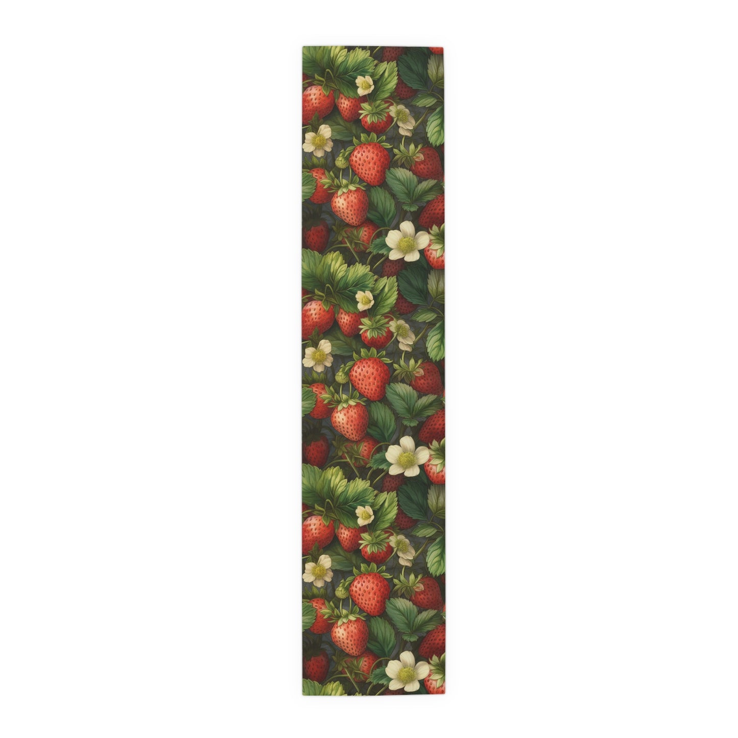 Strawberry Print Table Runner - Sweet Charm, Cotton Twill or Polyester - Perfect for Summer & Whimsical Home Decor