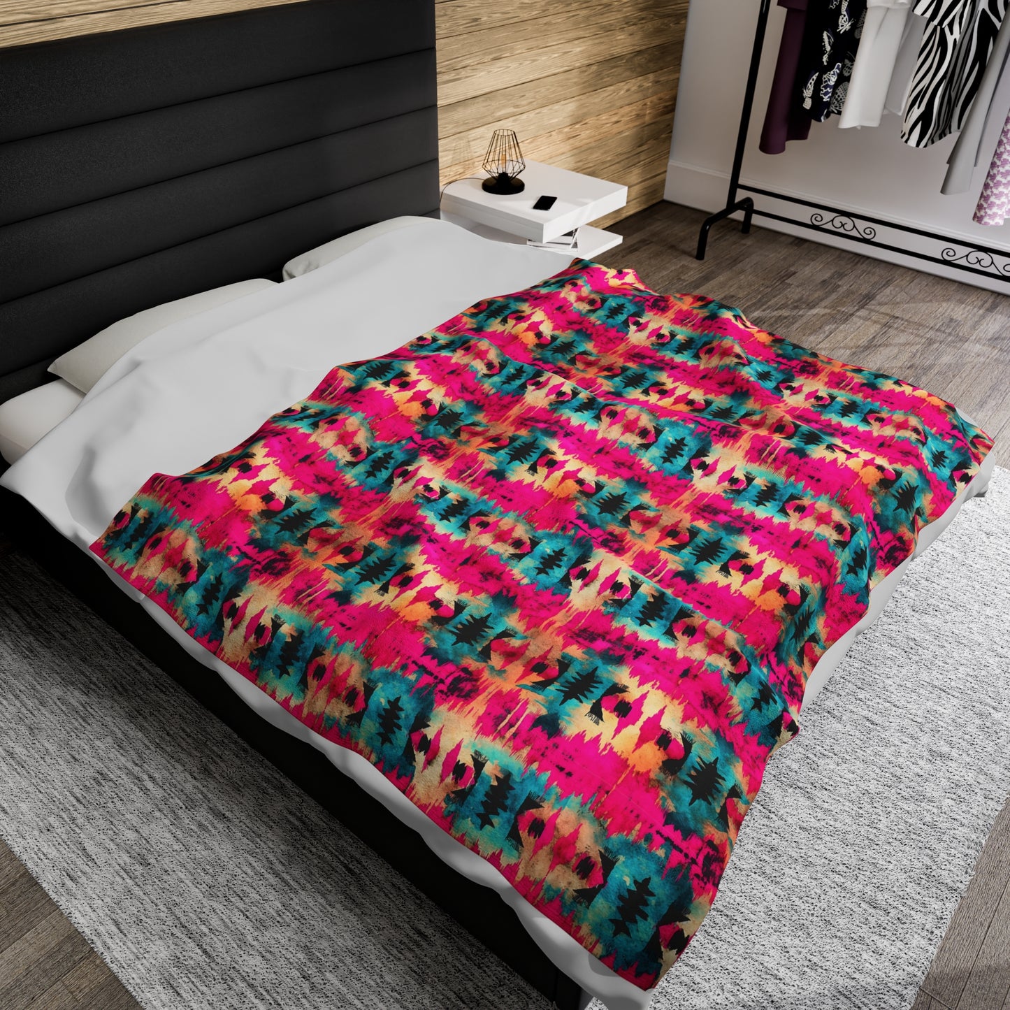 Aztec Velveteen Plush Blanket | Soft, Luxurious, Cultural, and Comforting | Available in Multiple Sizes
