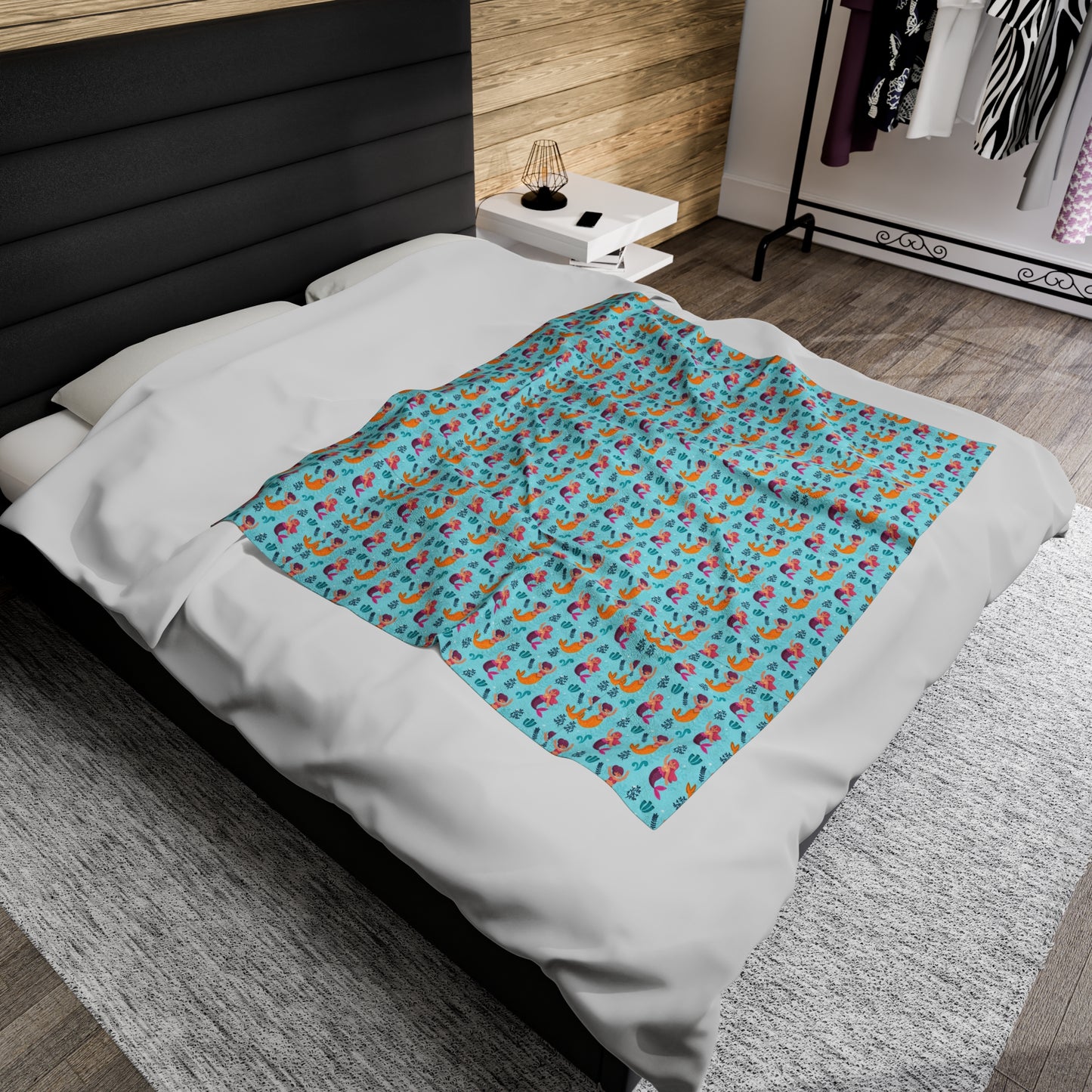Mermaid Velveteen Plush Blanket | Soft, Mystical, Luxurious and Comforting | Available in Multiple Sizes