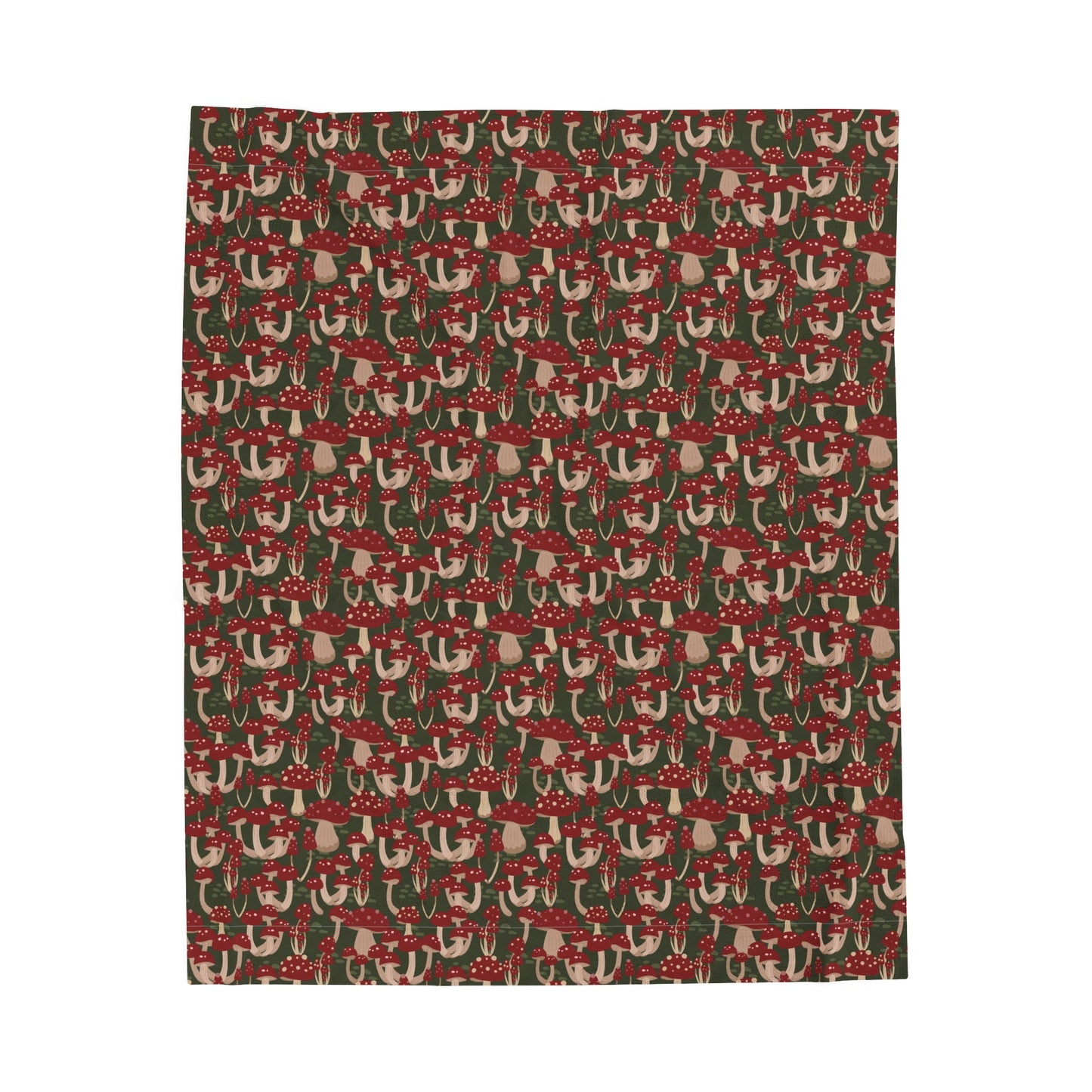 Mushroom Velveteen Plush Blanket | Soft, Whimsical, Luxurious and Comforting | Available in Multiple Sizes