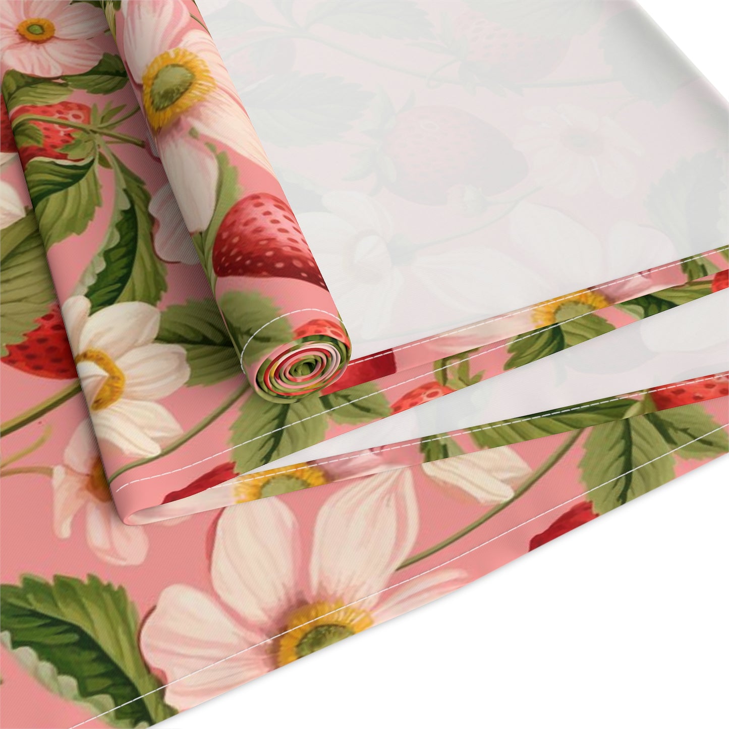 Strawberry Print Table Runner - Sweet Charm, Cotton Twill or Polyester - Perfect for Summer & Whimsical Home Decor