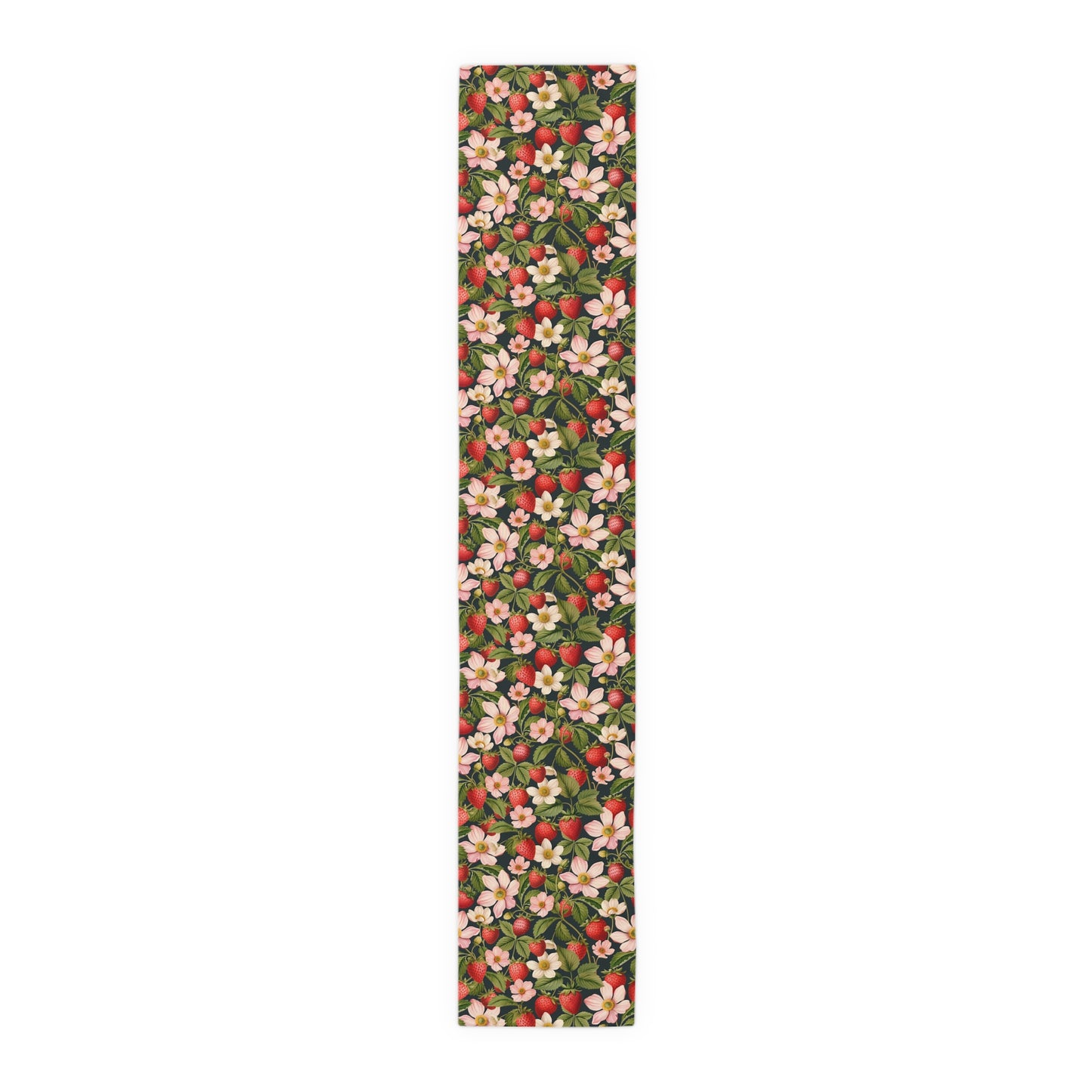 Strawberry Print Table Runner - Sweet Charm, Cotton Twill or Polyester - Perfect for Summer & Whimsical Home Decor