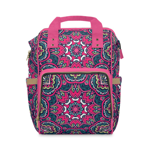 Mandala Diaper Backpack - Artistic & Multifunctional Baby Bag with Mandala Patterns, Ideal for Stylish Parents
