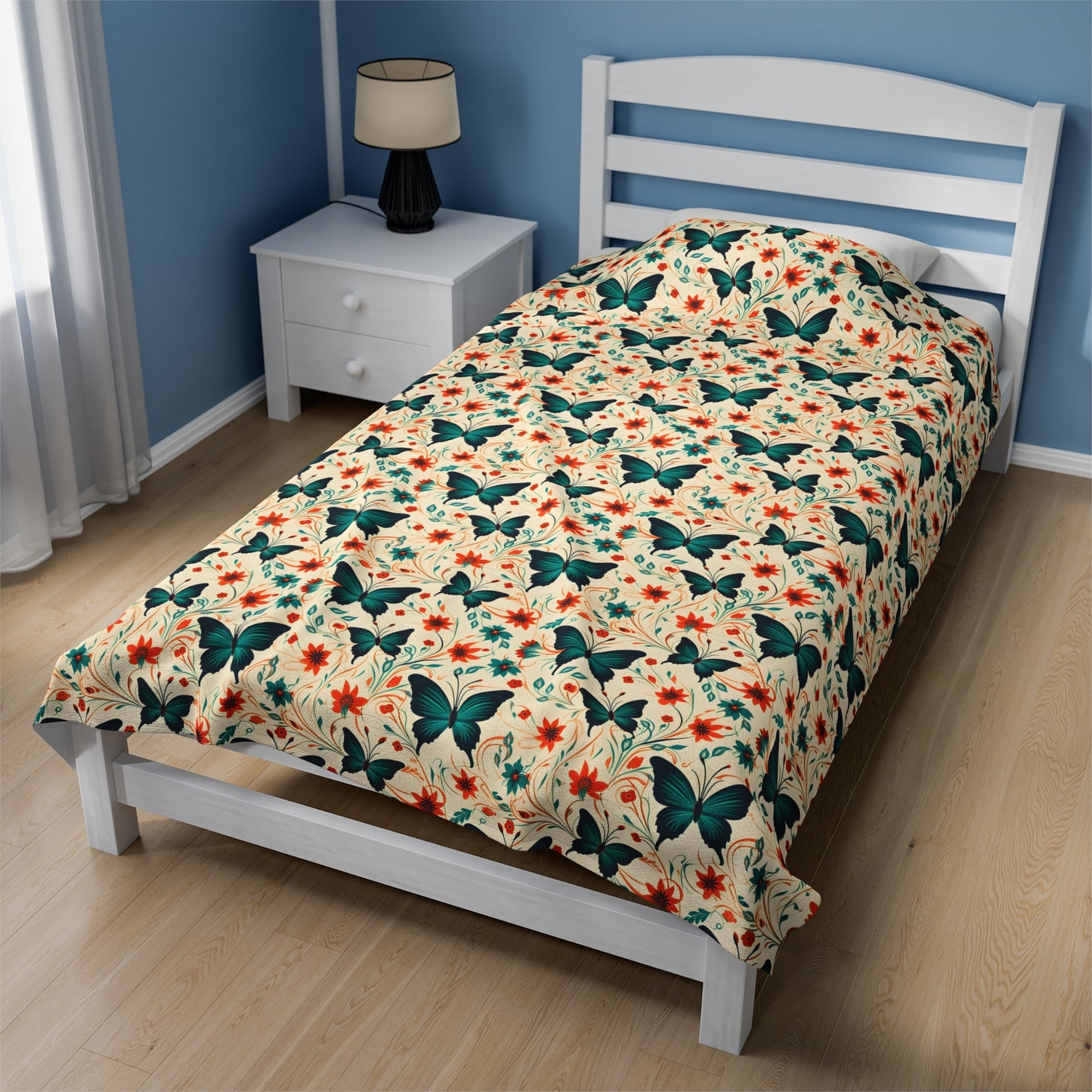 Butterfly Velveteen Plush Blanket | Soft, Luxurious, Enchanting, and Comforting | Available in Multiple Sizes