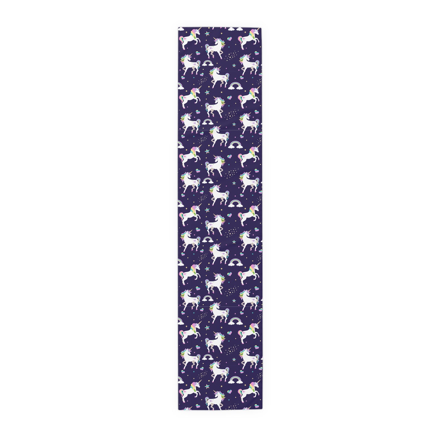 Unicorn Print Table Runner - Magical Elegance, Cotton Twill or Polyester - Perfect for Whimsical & Fantasy Home Decor