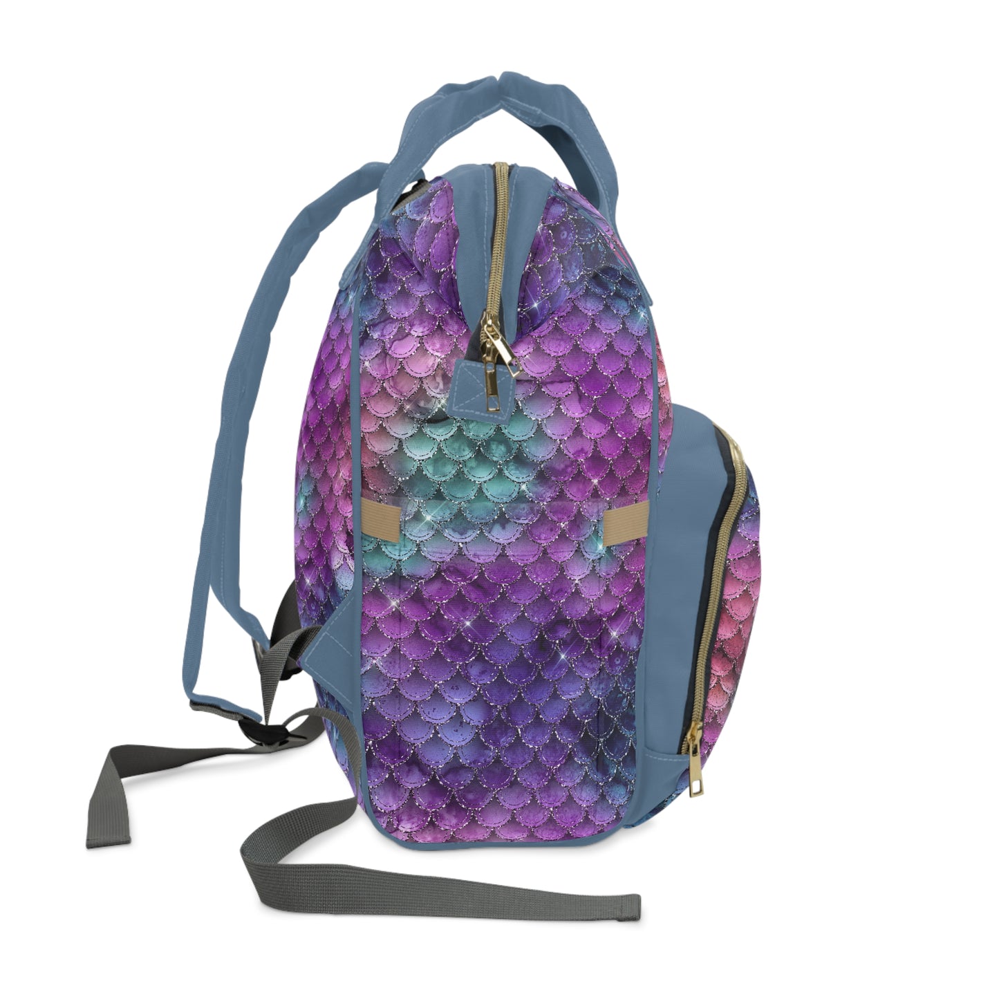 Mermaid Diaper Backpack - Magical & Multifunctional Nappy Bag with Ocean-Inspired Mermaid Patterns