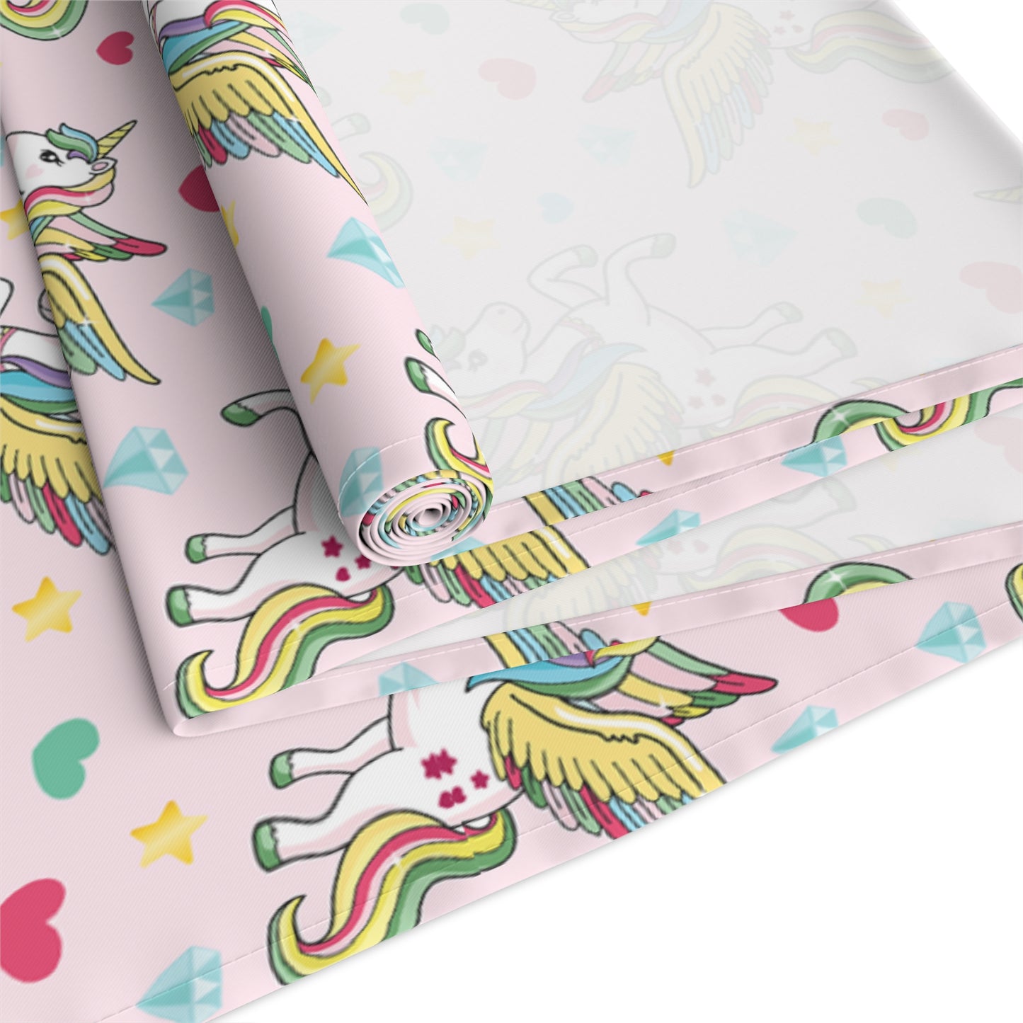 Unicorn Print Table Runner - Magical Elegance, Cotton Twill or Polyester - Perfect for Whimsical & Fantasy Home Decor