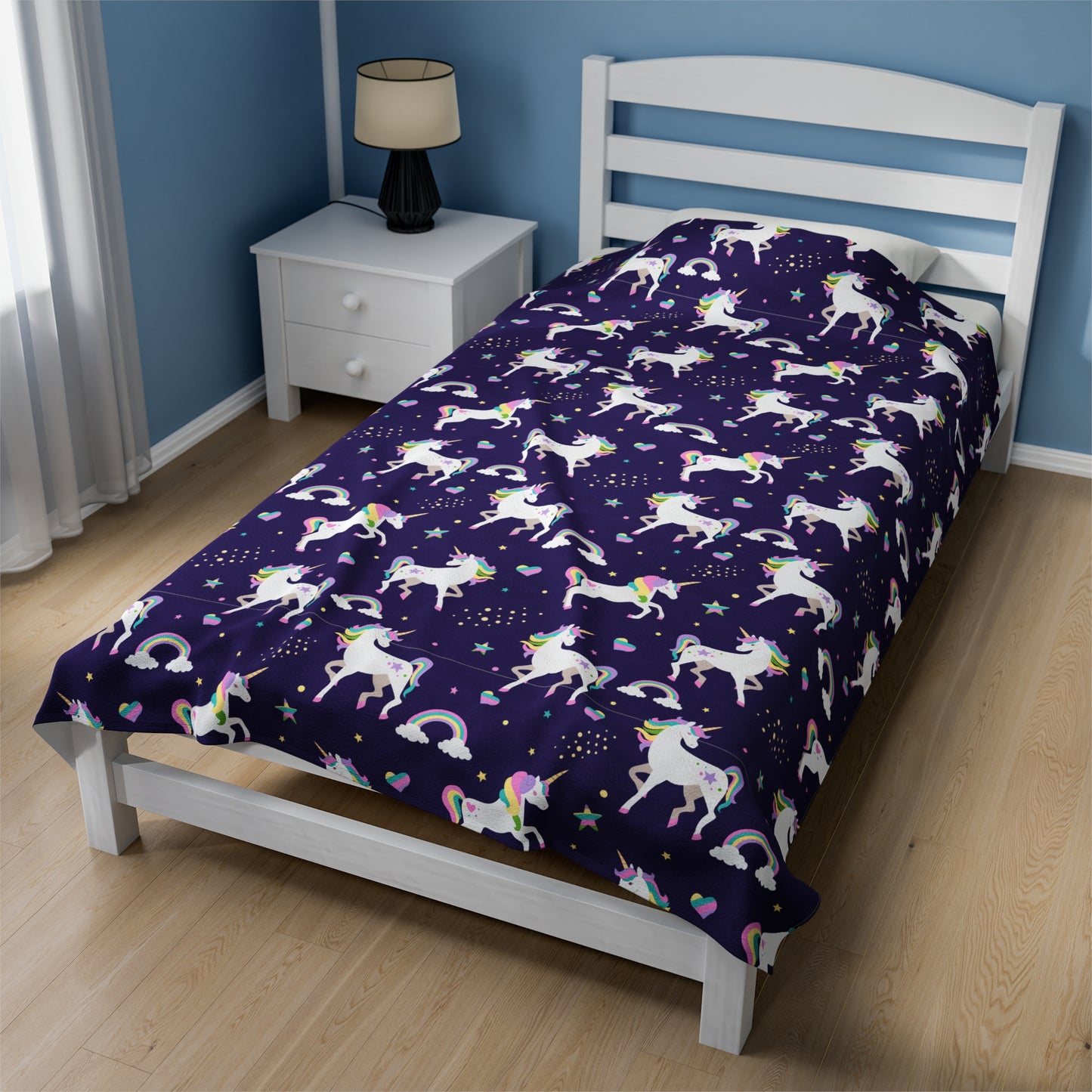 Unicorn Velveteen Plush Blanket | Soft, Magical, Luxurious and Comforting | Available in Multiple Sizes