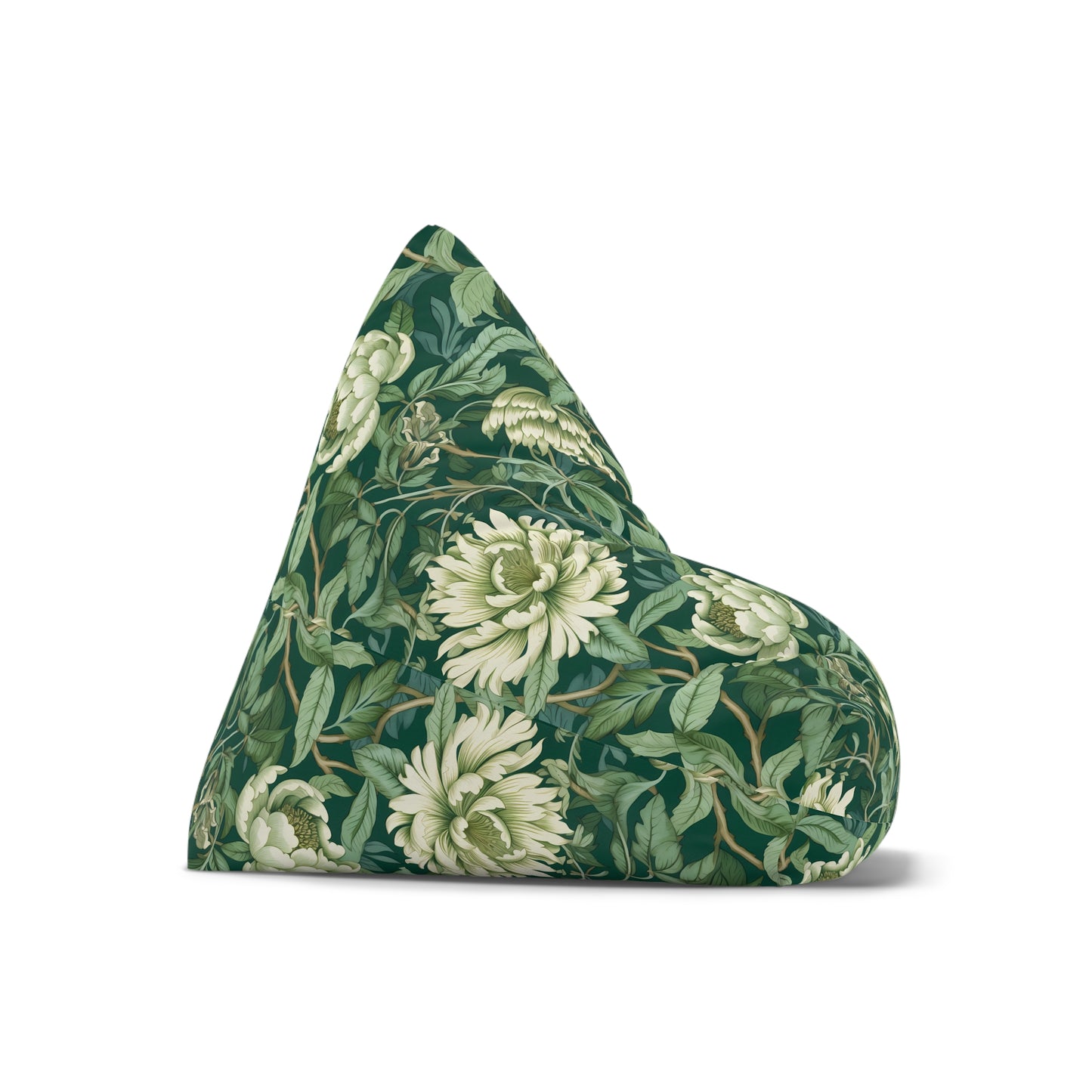 Chinoiserie Bean Bag Chair Cover - Elegant Oriental-Inspired Polyester Slipcover with Secure Zip - Fits Various Sizes