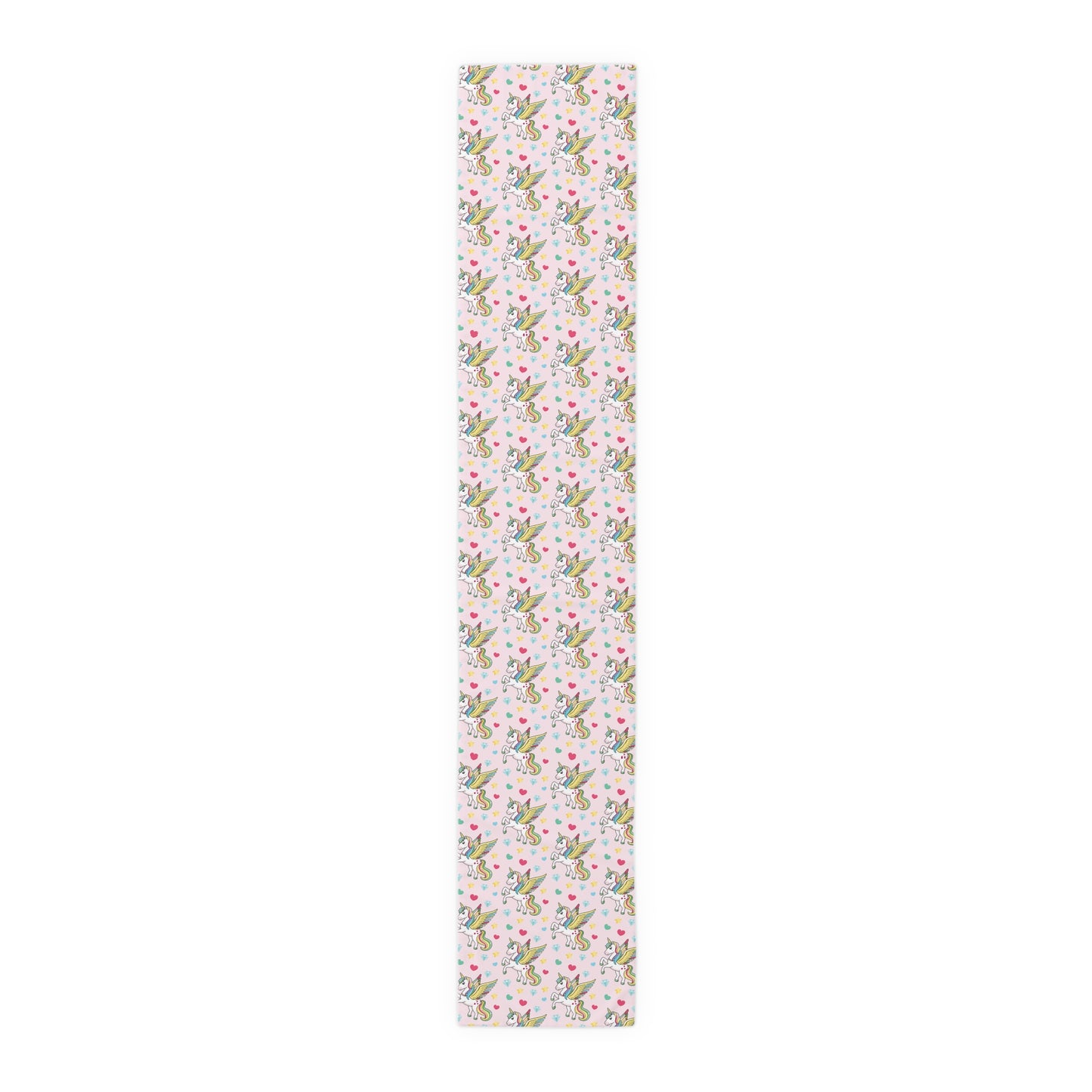 Unicorn Print Table Runner - Magical Elegance, Cotton Twill or Polyester - Perfect for Whimsical & Fantasy Home Decor