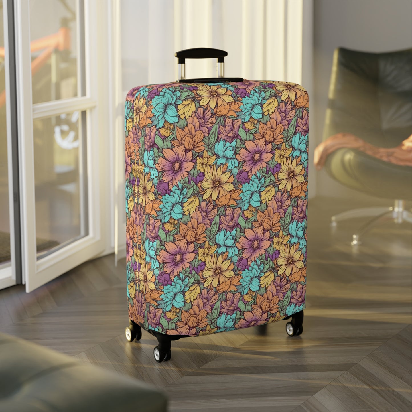 Boho Floral Luggage Cover - Trendy Travel Floral Suitcases Cover