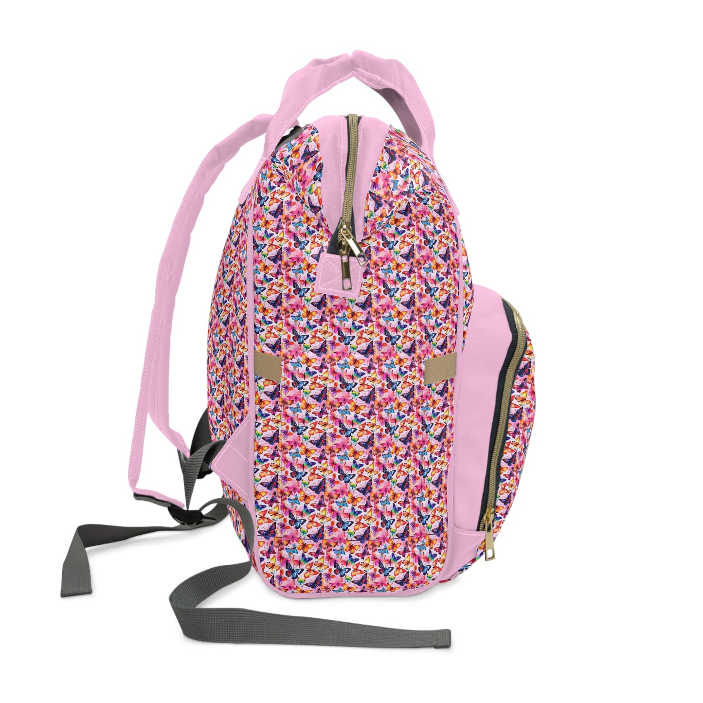 Elegant Butterfly Diaper Backpack - Lightweight & Durable Nylon Baby Bag with Beautiful Butterfly Motifs, Ideal for On-The-Go Parents