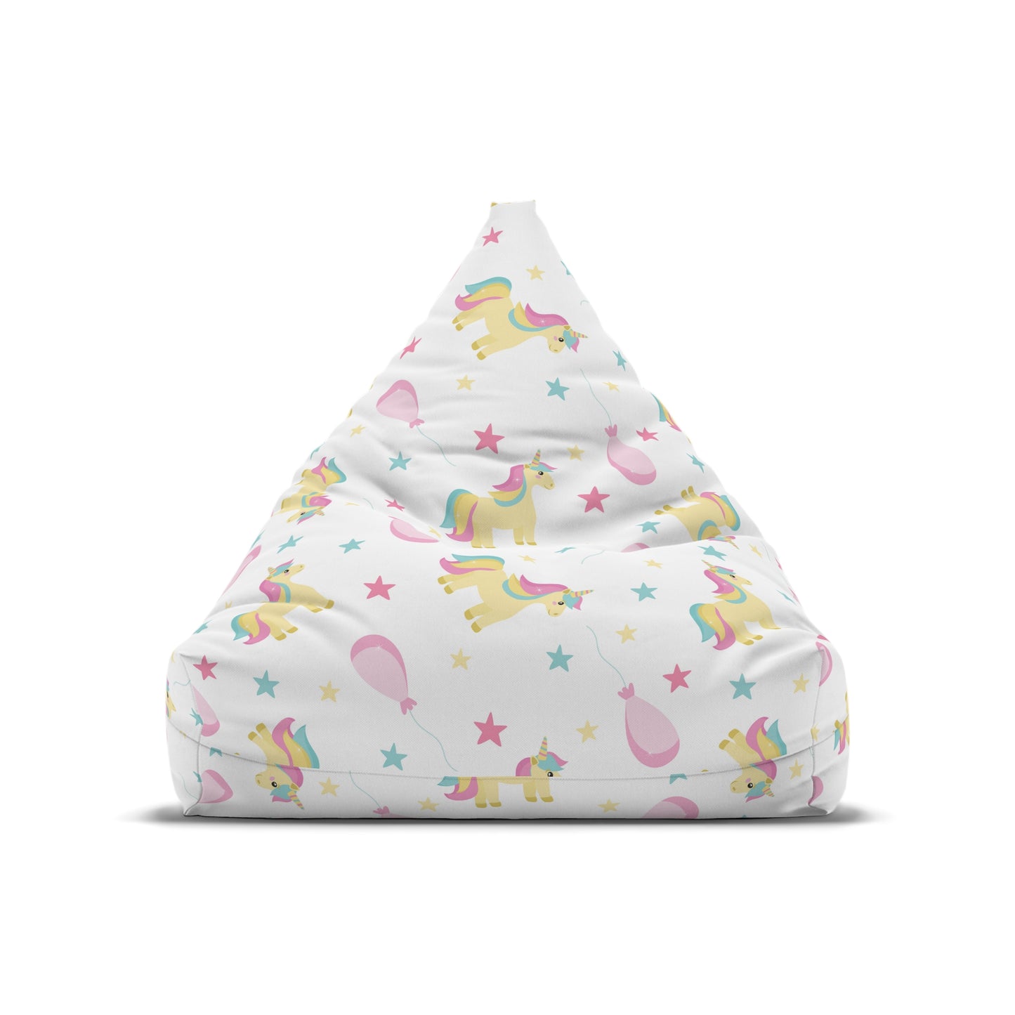 Unicorn Print Bean Bag Chair Cover - Magical Polyester Slipcover with Secure Zip