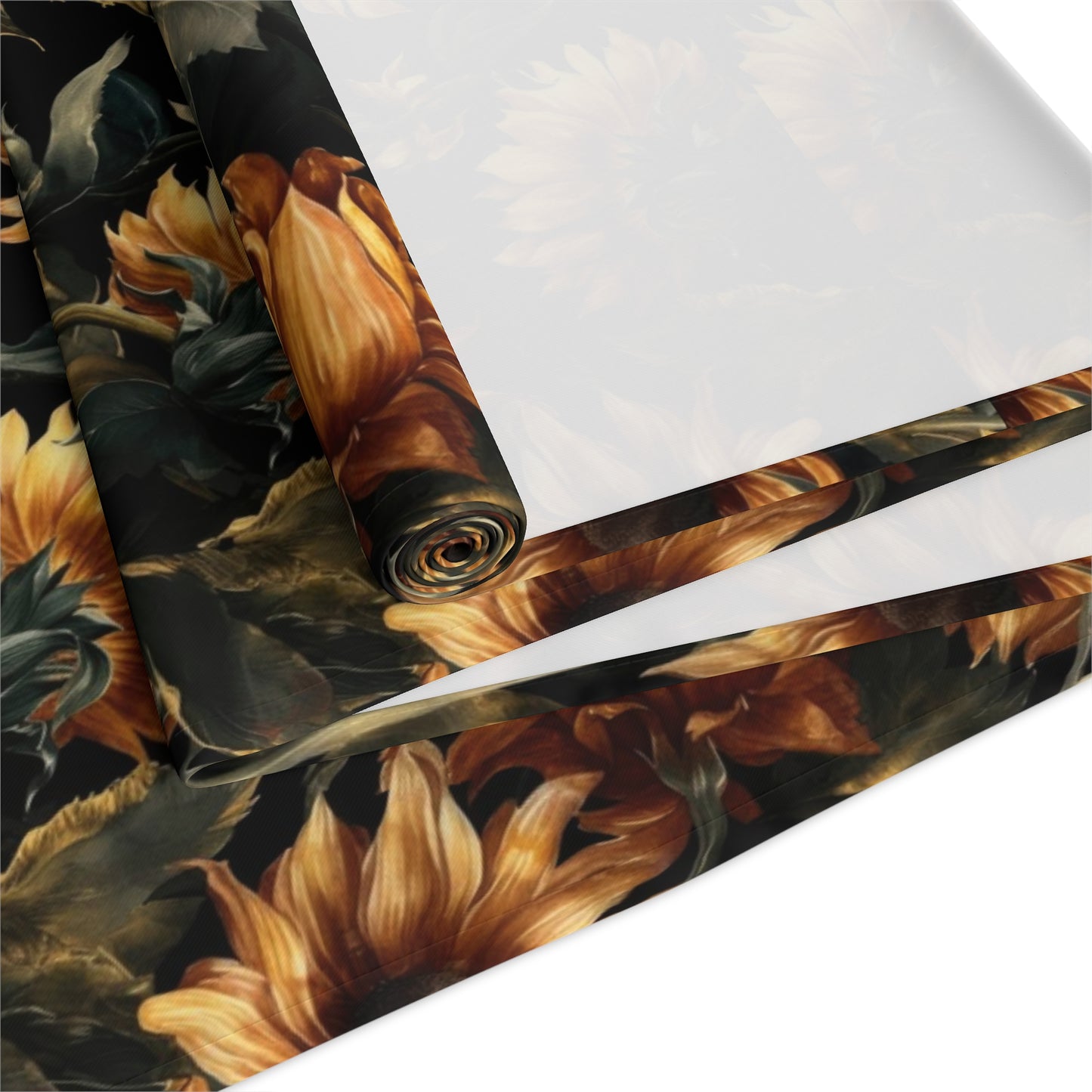Sunflower Print Table Runner - Bright and Cheerful, Cotton Twill or Polyester - Perfect for Sunny Home Decor