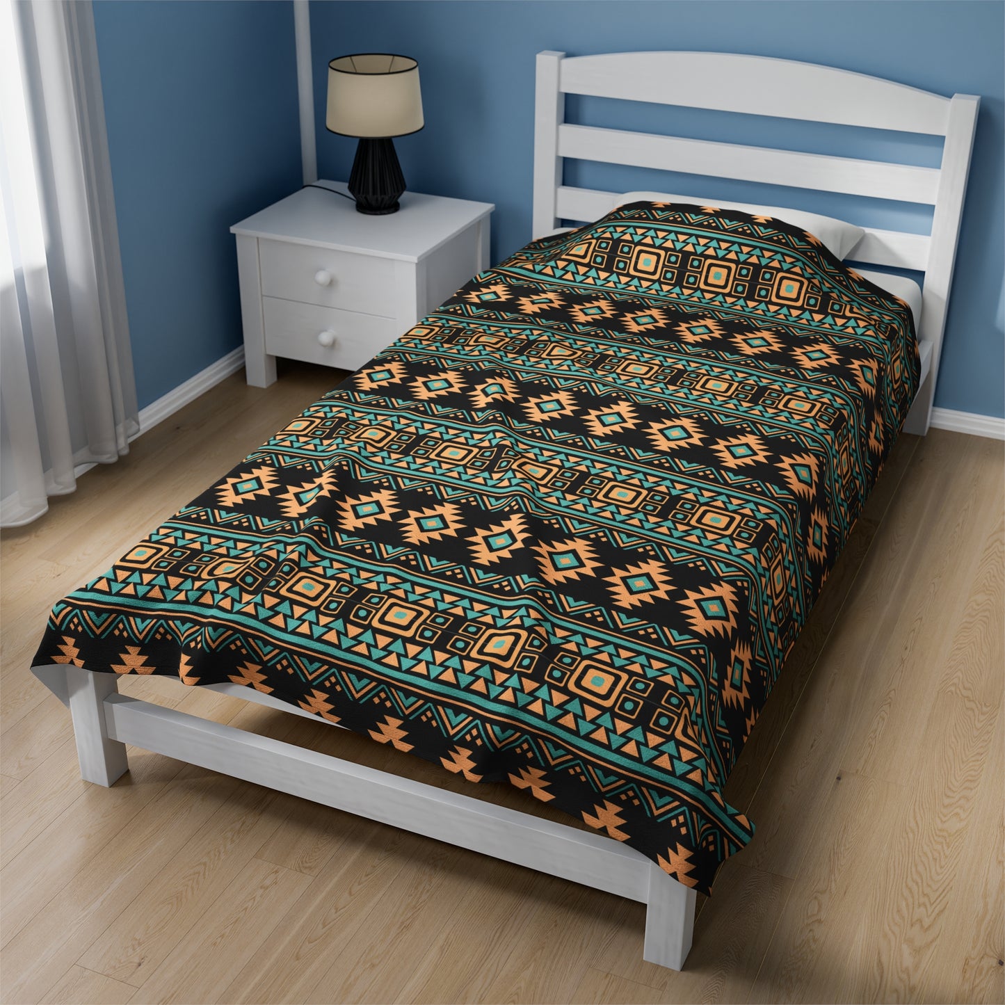 Aztec Velveteen Plush Blanket | Soft, Luxurious, Cultural, and Comforting | Available in Multiple Sizes