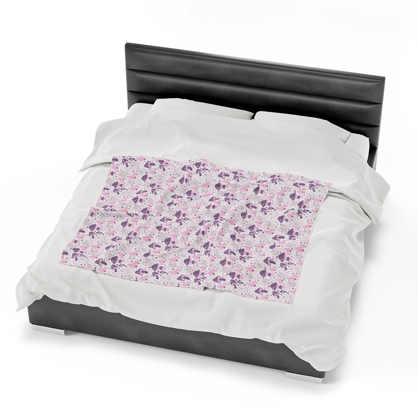 Mushroom Velveteen Plush Blanket | Soft, Whimsical, Luxurious and Comforting | Available in Multiple Sizes