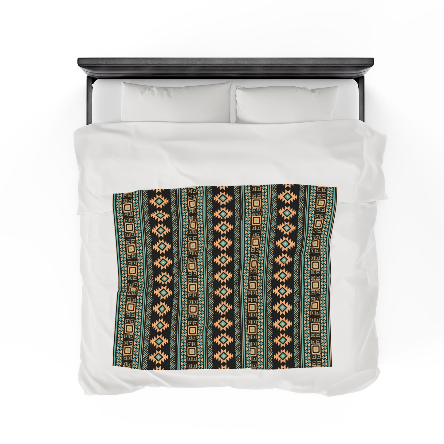 Aztec Velveteen Plush Blanket | Soft, Luxurious, Cultural, and Comforting | Available in Multiple Sizes