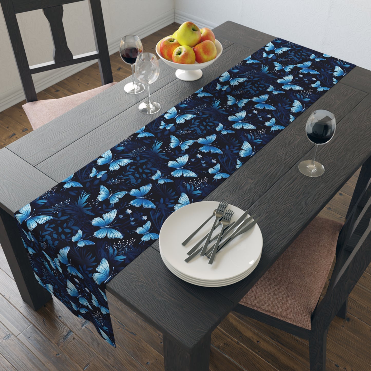 Butterfly Table Runner - Vibrant Patterns, Cotton Twill or Polyester - Perfect for Home Decor & Unique Gifts
