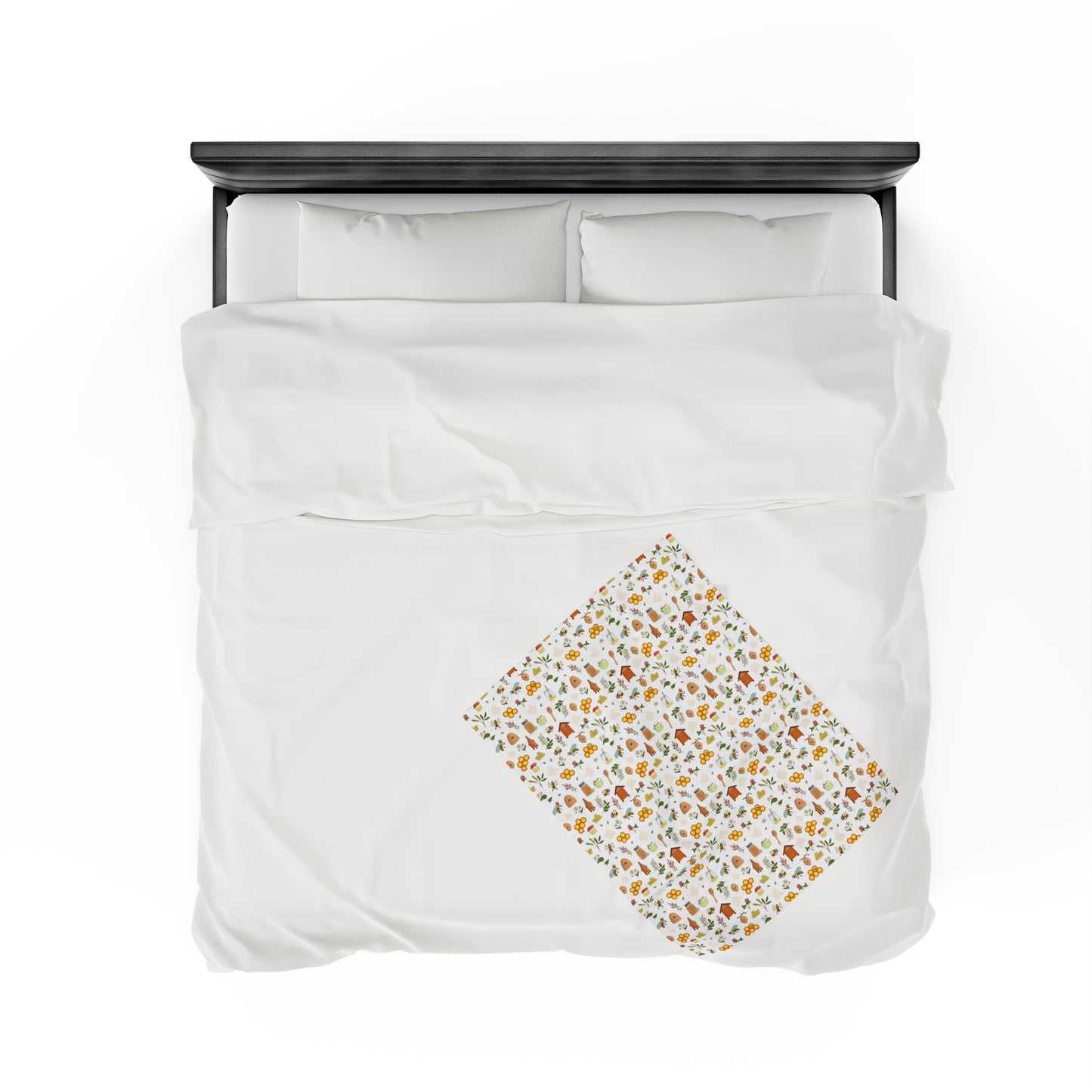 Honey Bee Velveteen Plush Blanket | Soft, Nature-Inspired, Luxurious and Comforting | Available in Multiple Sizes