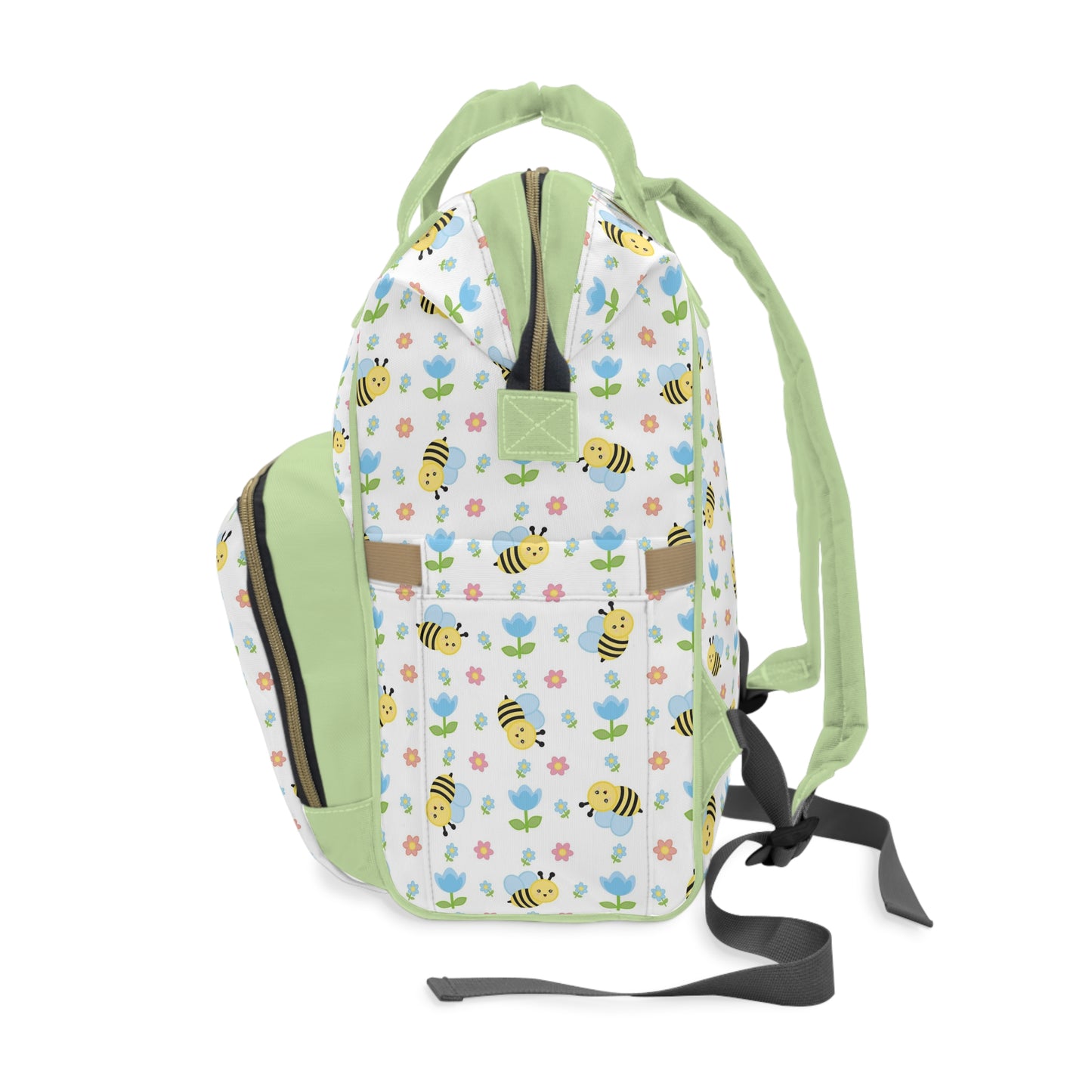 Honey Bee Diaper Backpack - Eco-Friendly & Stylish Baby Bag with Buzzing Bee Motifs, Perfect for Nature-Loving Parents
