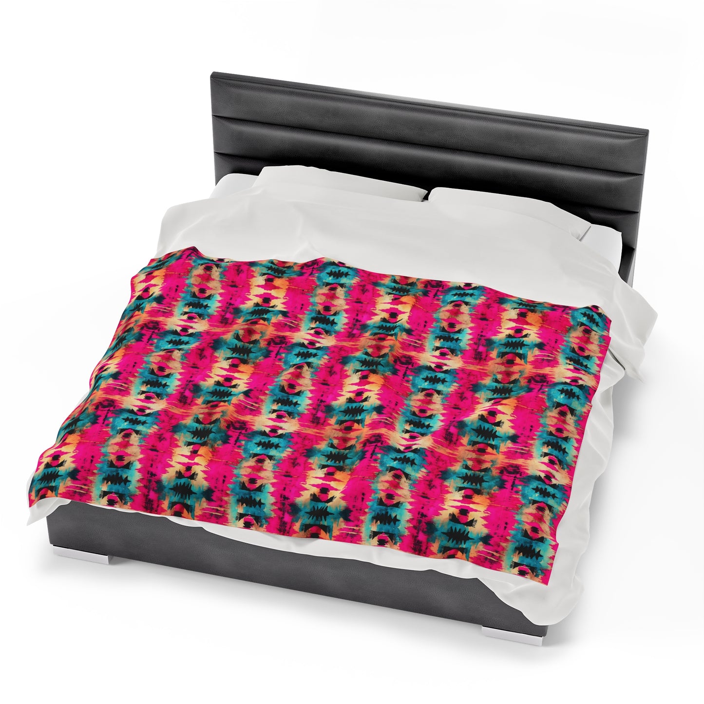 Aztec Velveteen Plush Blanket | Soft, Luxurious, Cultural, and Comforting | Available in Multiple Sizes