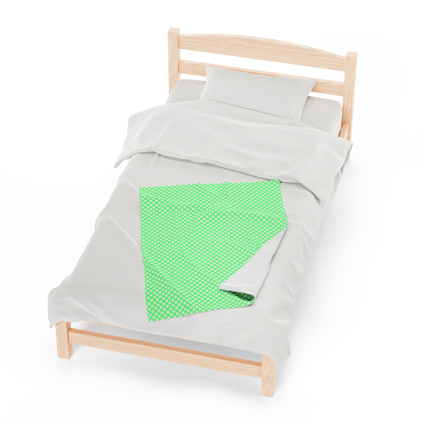 Pastel Polka Dot Velveteen Plush Blanket | Soft, Playful, Luxurious and Comforting | Available in Multiple Sizes