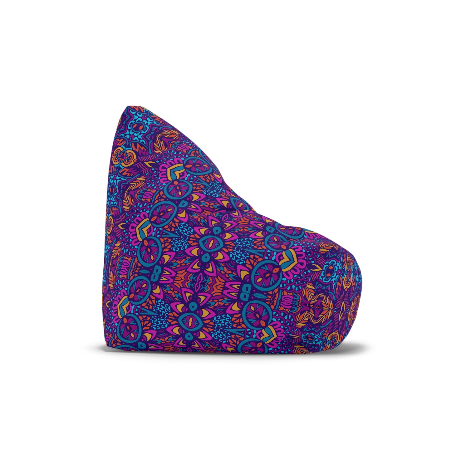 Mandala Bean Bag Chair Cover - Premium Polyester, Secure Zipper, 2 Sizes, Bohemian Design