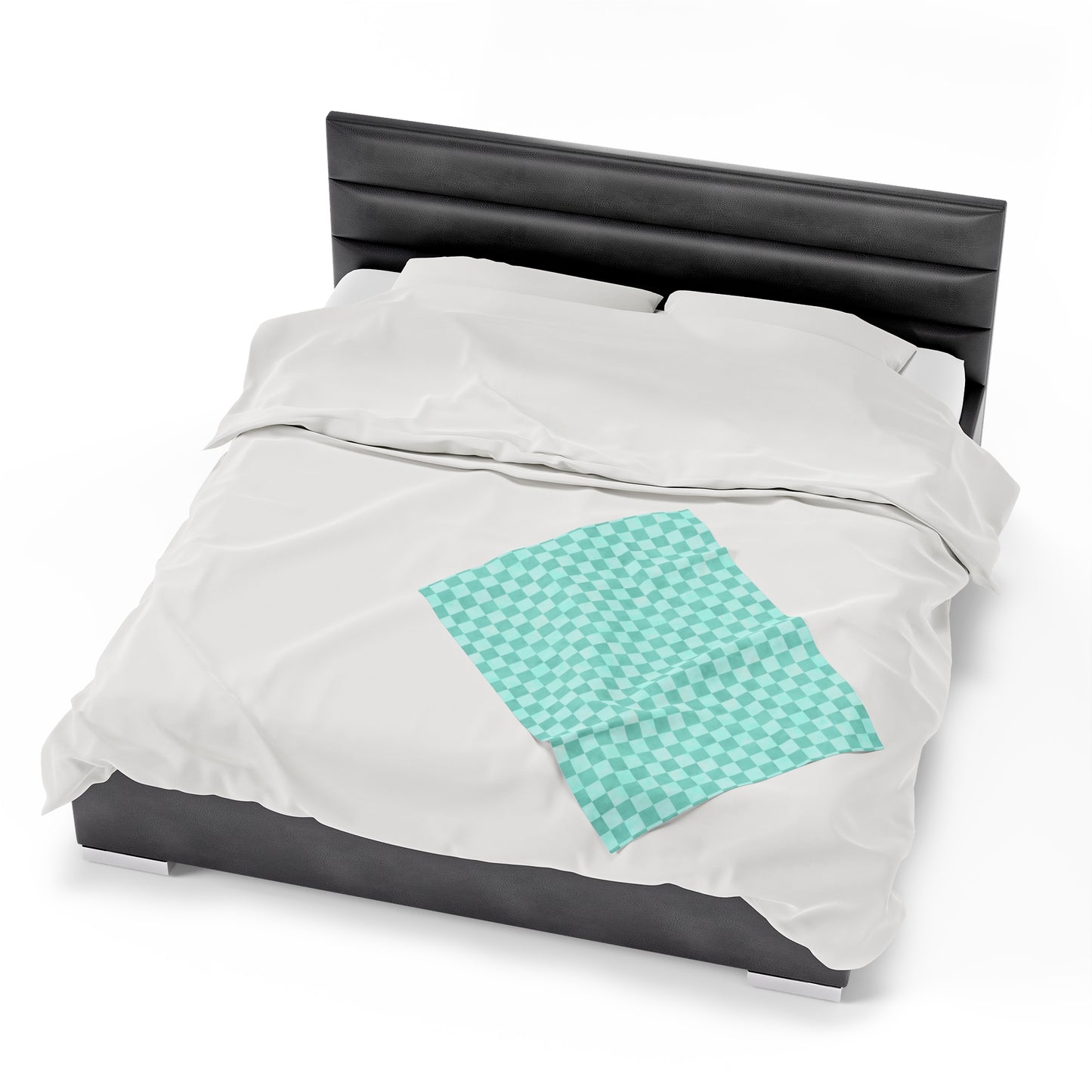 Pastel Checkers Velveteen Plush Blanket | Soft, Trendy, Luxurious and Comforting | Available in Multiple Sizes