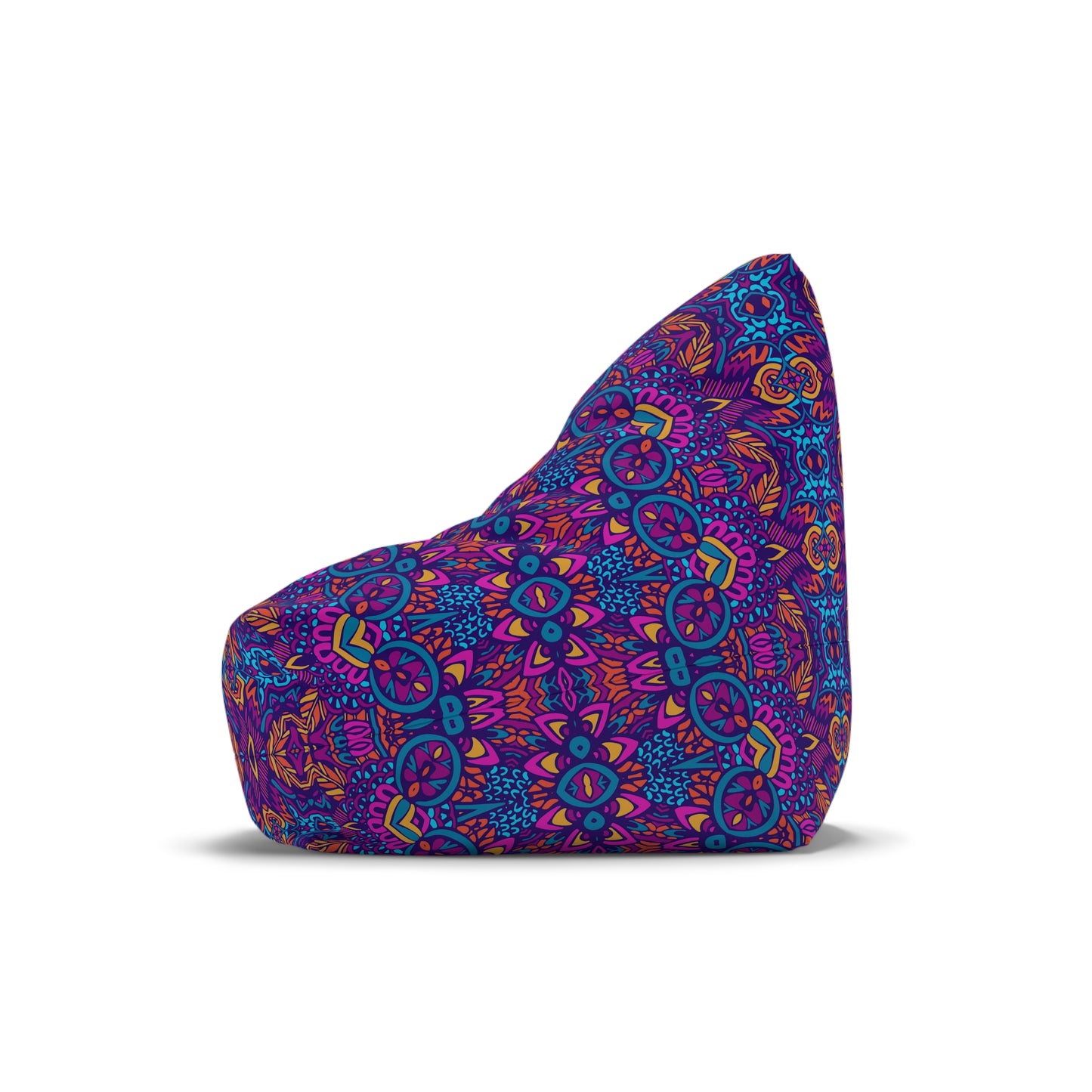 Mandala Bean Bag Chair Cover - Premium Polyester, Secure Zipper, 2 Sizes, Bohemian Design