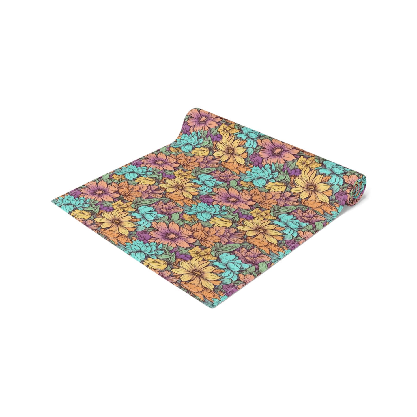 Boho Floral Table Runner - Vibrant Designs in Cotton Twill or Polyester - Ideal for Natural Home Decor