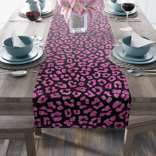Leopard Print Table Runner - Bold Exotic Elegance, Cotton Twill or Polyester - Perfect for Safari & Glamorous Home Decor