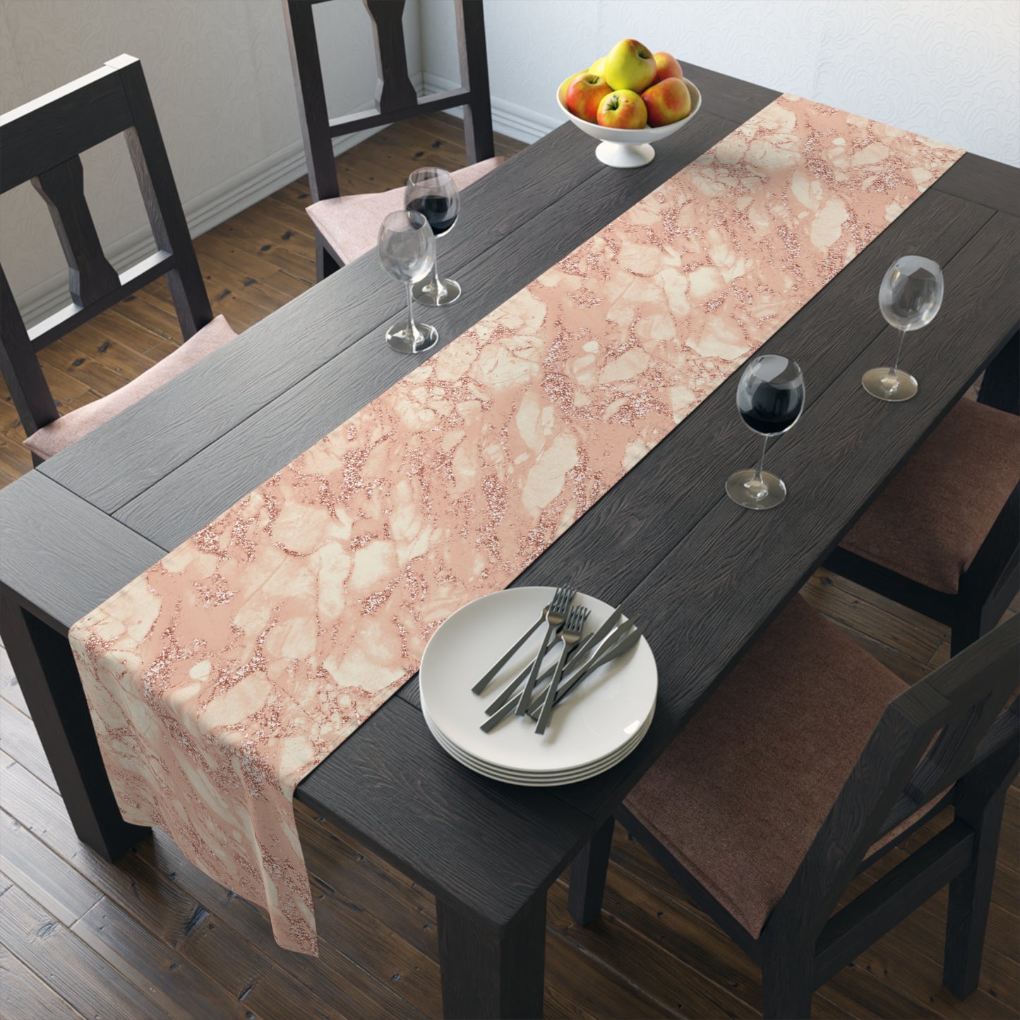 Marble Print Table Runner - Luxurious Elegance, Cotton Twill or Polyester - Perfect for Modern Home Decor