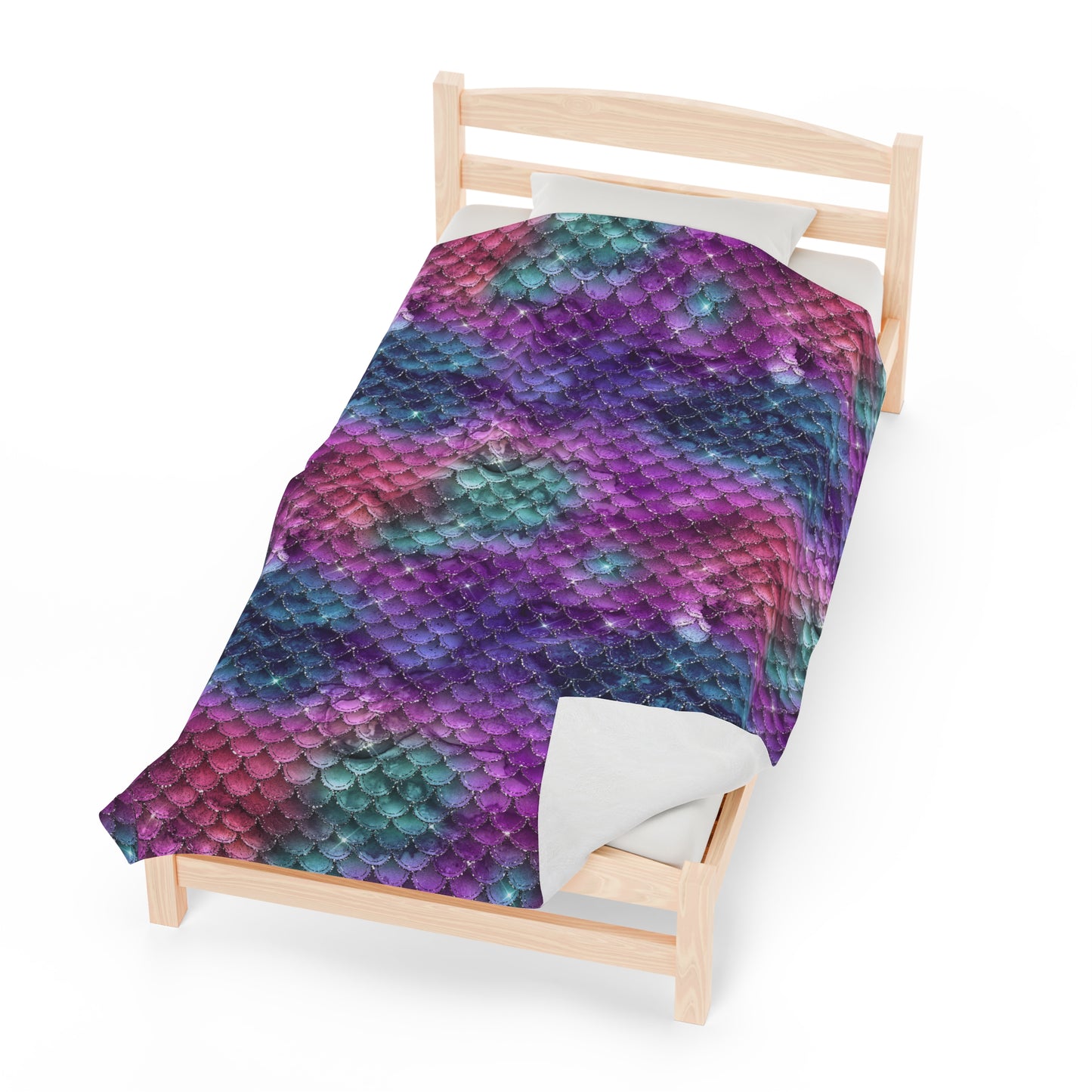 Mermaid Velveteen Plush Blanket | Soft, Mystical, Luxurious and Comforting | Available in Multiple Sizes