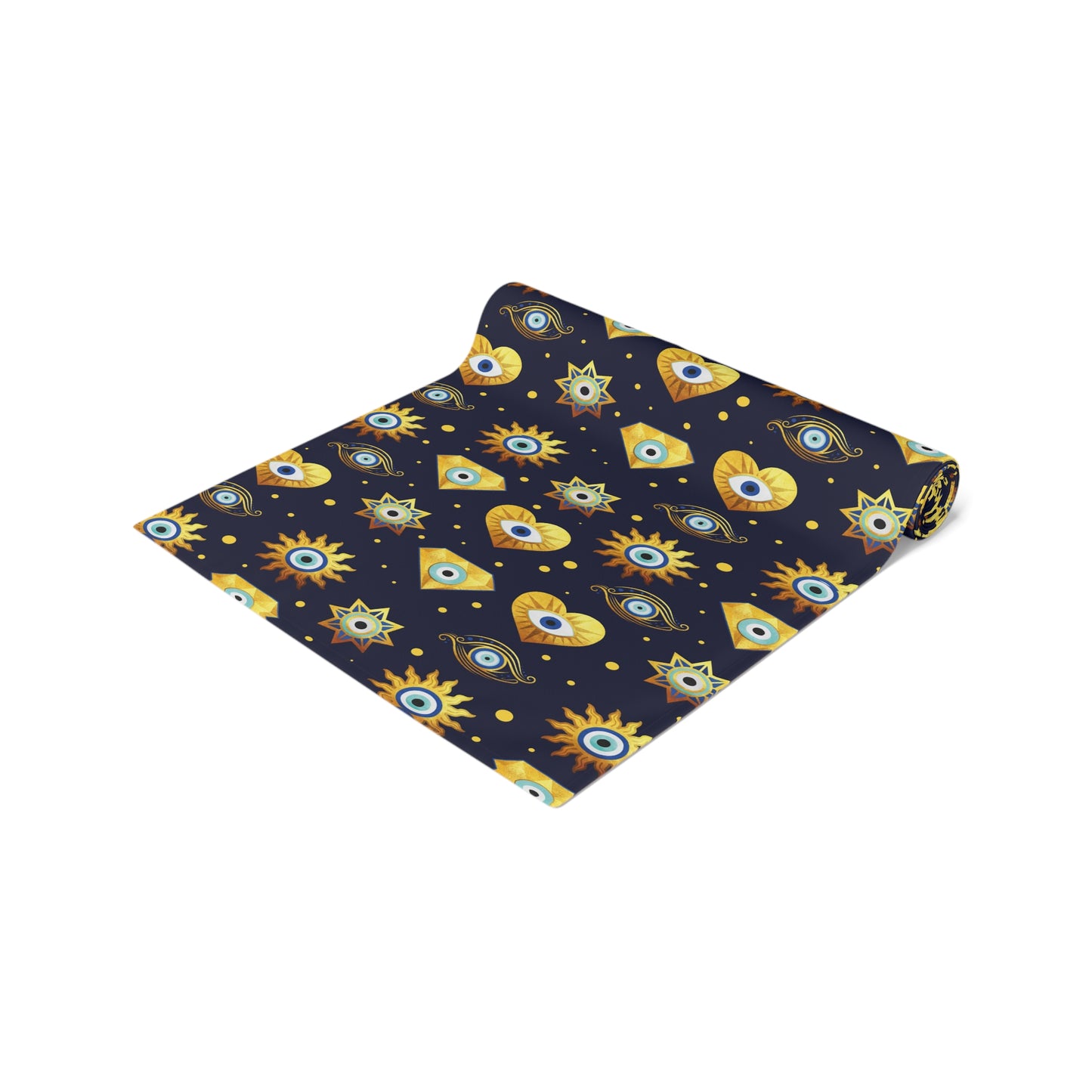 Evil Eye Print Table Runner - Mystical Protection in Cotton Twill or Polyester - Perfect for Spiritual Home Decor