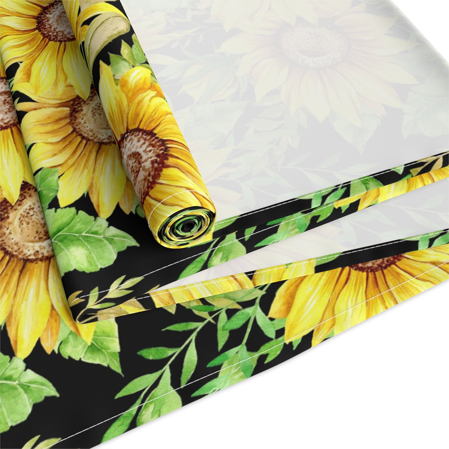Sunflower Print Table Runner - Bright and Cheerful, Cotton Twill or Polyester - Perfect for Sunny Home Decor
