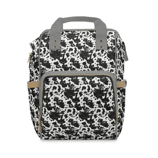 Cowhide Diaper Backpack - Chic & Durable Baby Bag with Genuine Cowhide Patterns, Perfect for Stylish Parents