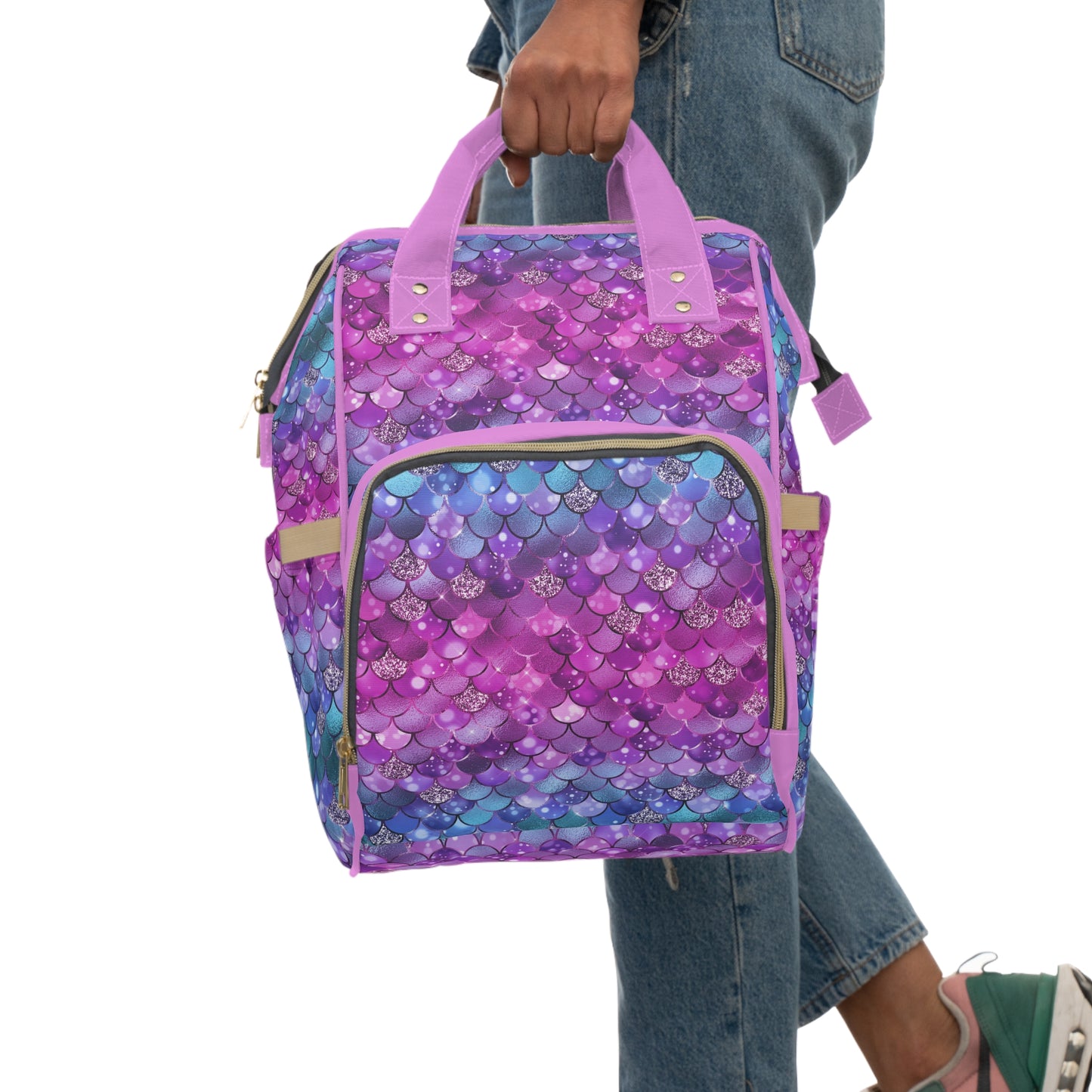 Mermaid Diaper Backpack - Magical & Multifunctional Nappy Bag with Ocean-Inspired Mermaid Patterns