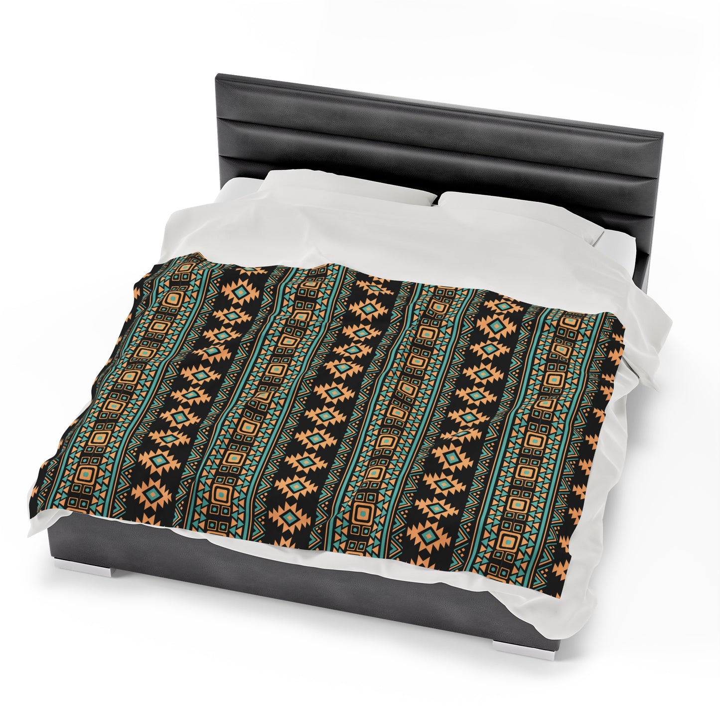 Aztec Velveteen Plush Blanket | Soft, Luxurious, Cultural, and Comforting | Available in Multiple Sizes