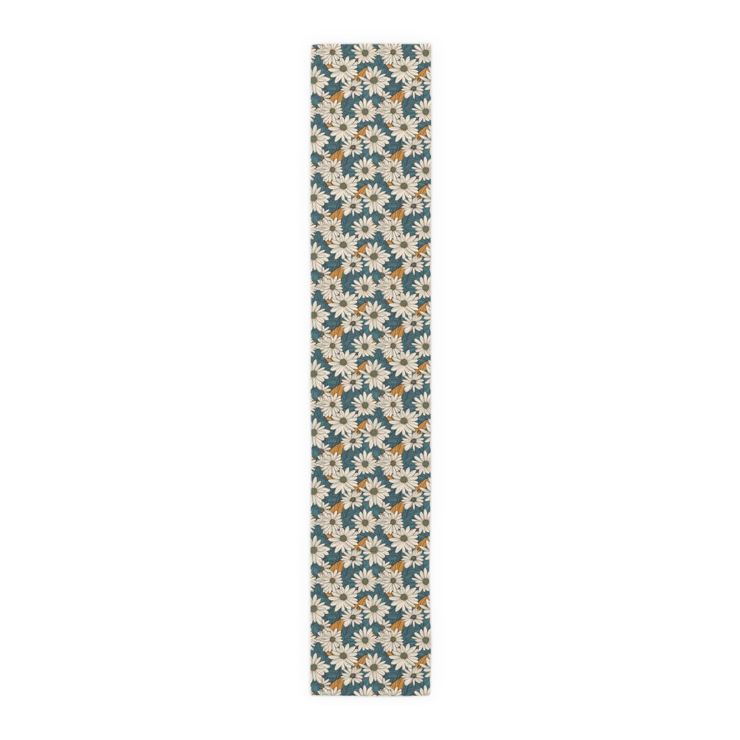 Daisy Print Table Runner - Fresh and Simple, Cotton Twill or Polyester - Perfect for Light & Airy Home Decor