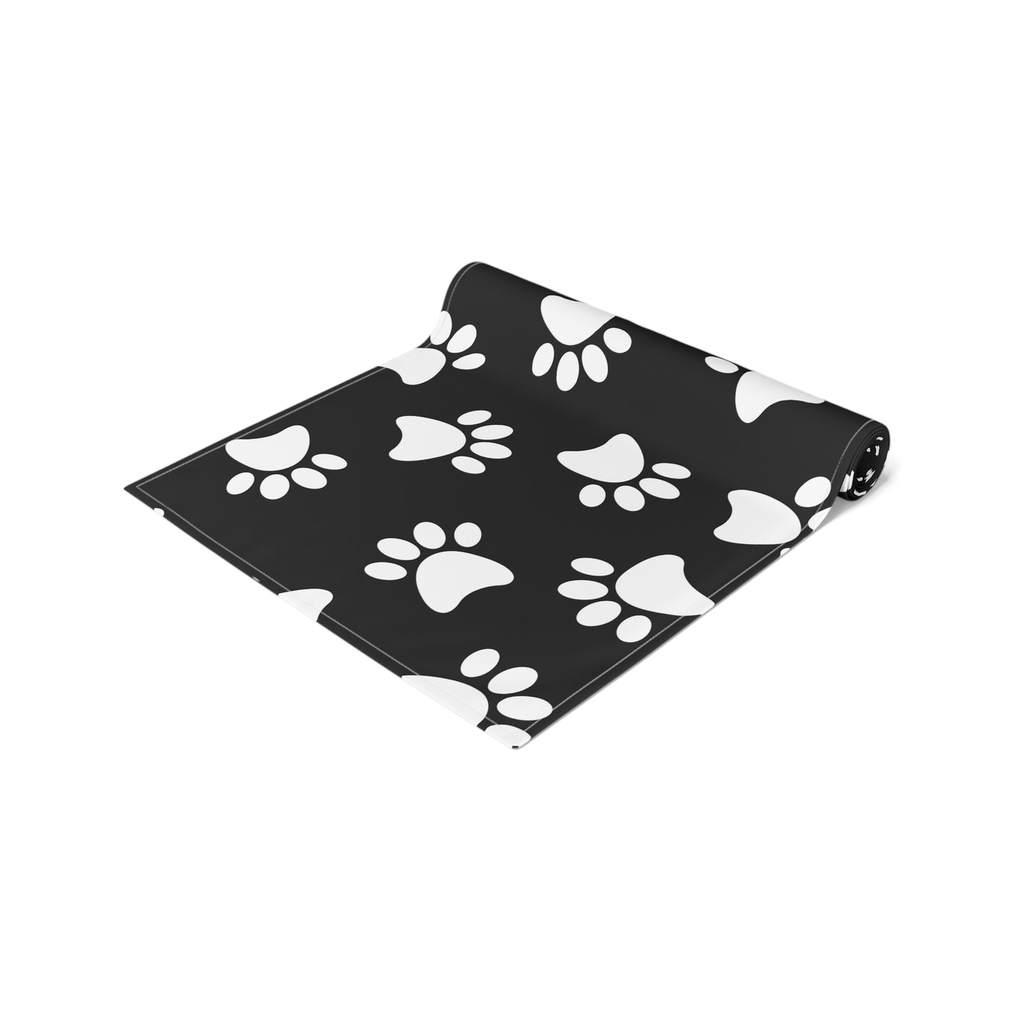 Paw Print Table Runner - Cozy Pet-Themed Decor, Cotton Twill or Polyester - Perfect for Animal Lovers
