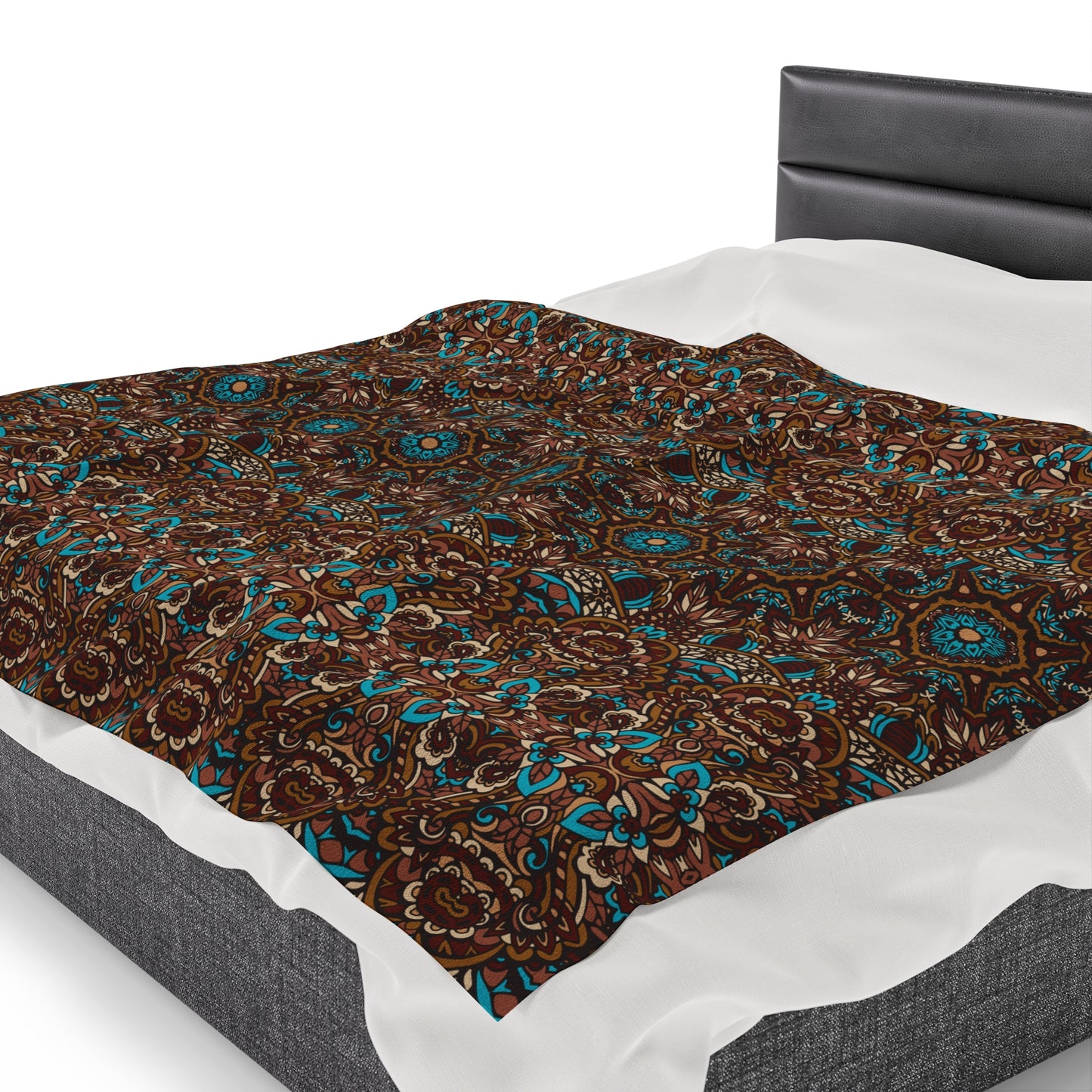 Mandala Velveteen Plush Blanket | Soft, Spiritual, Luxurious and Comforting | Available in Multiple Sizes