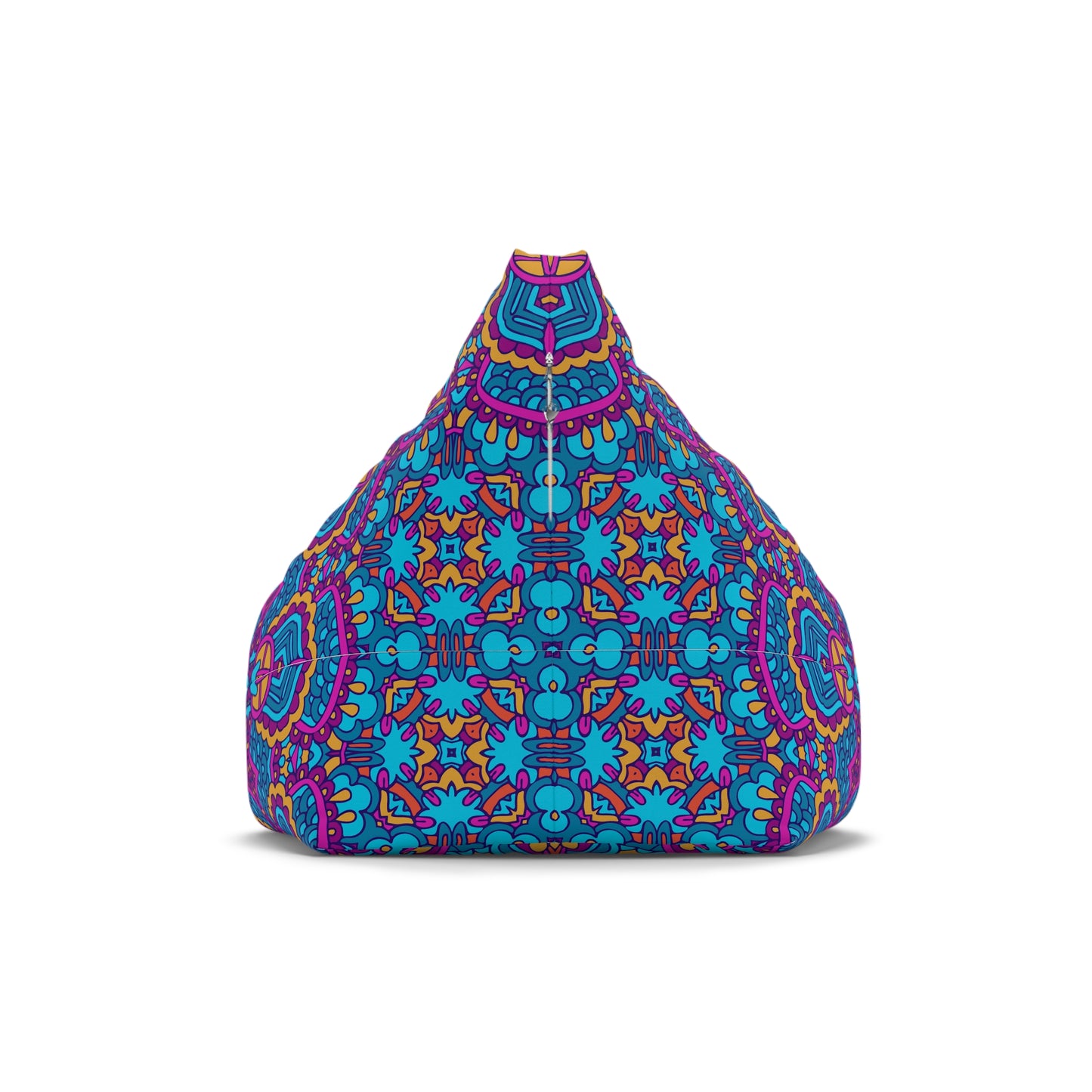 Mandala Bean Bag Chair Cover - Premium Polyester, Secure Zipper, 2 Sizes, Bohemian Design