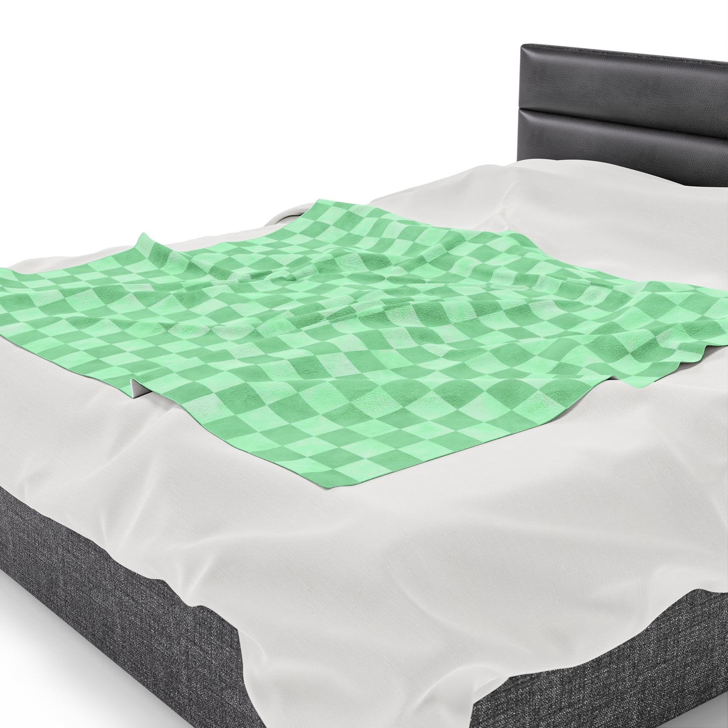 Pastel Checkers Velveteen Plush Blanket | Soft, Trendy, Luxurious and Comforting | Available in Multiple Sizes