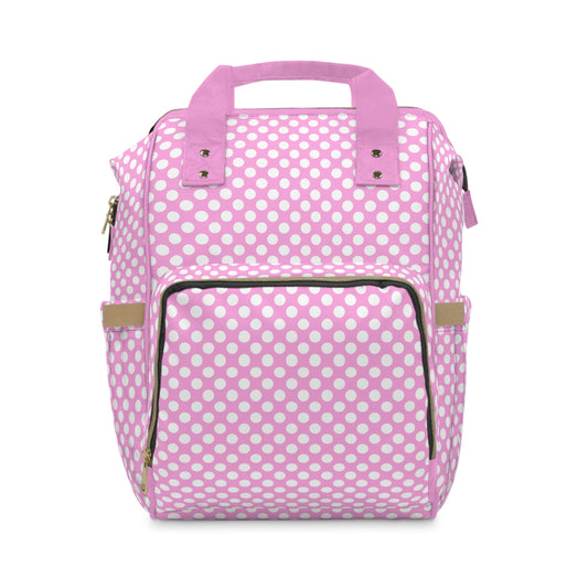 Multifunctional Polka Dot Diaper Backpack - Stylish and Practical Baby Bag for Busy Parents